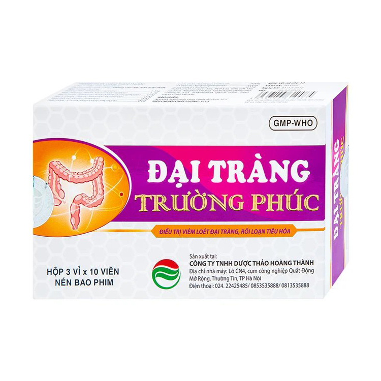 Thuốc Đại Tràng Trường Phúc điều trị viêm loét đại tràng, rối loạn tiêu hóa (3 vỉ x 10 viên)
