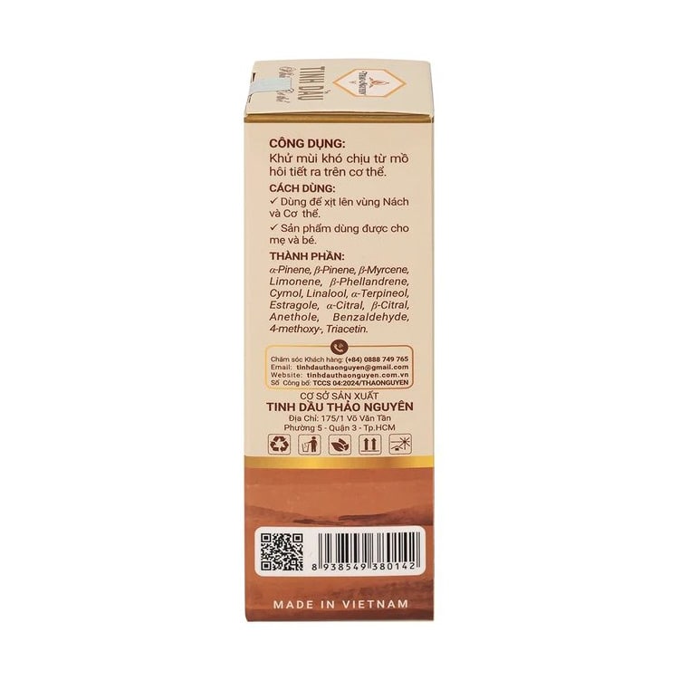 Tinh dầu khử mùi cơ thể Thảo Nguyên giúp cân bằng độ ẩm cho da (50ml)