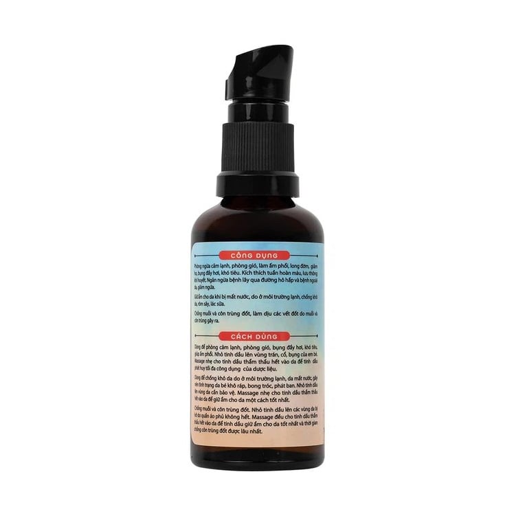 Tinh dầu cho bé sơ sinh Thảo Nguyên giúp phòng ngừa cảm lạnh, phòng gió, làm ấm phổi (50ml)