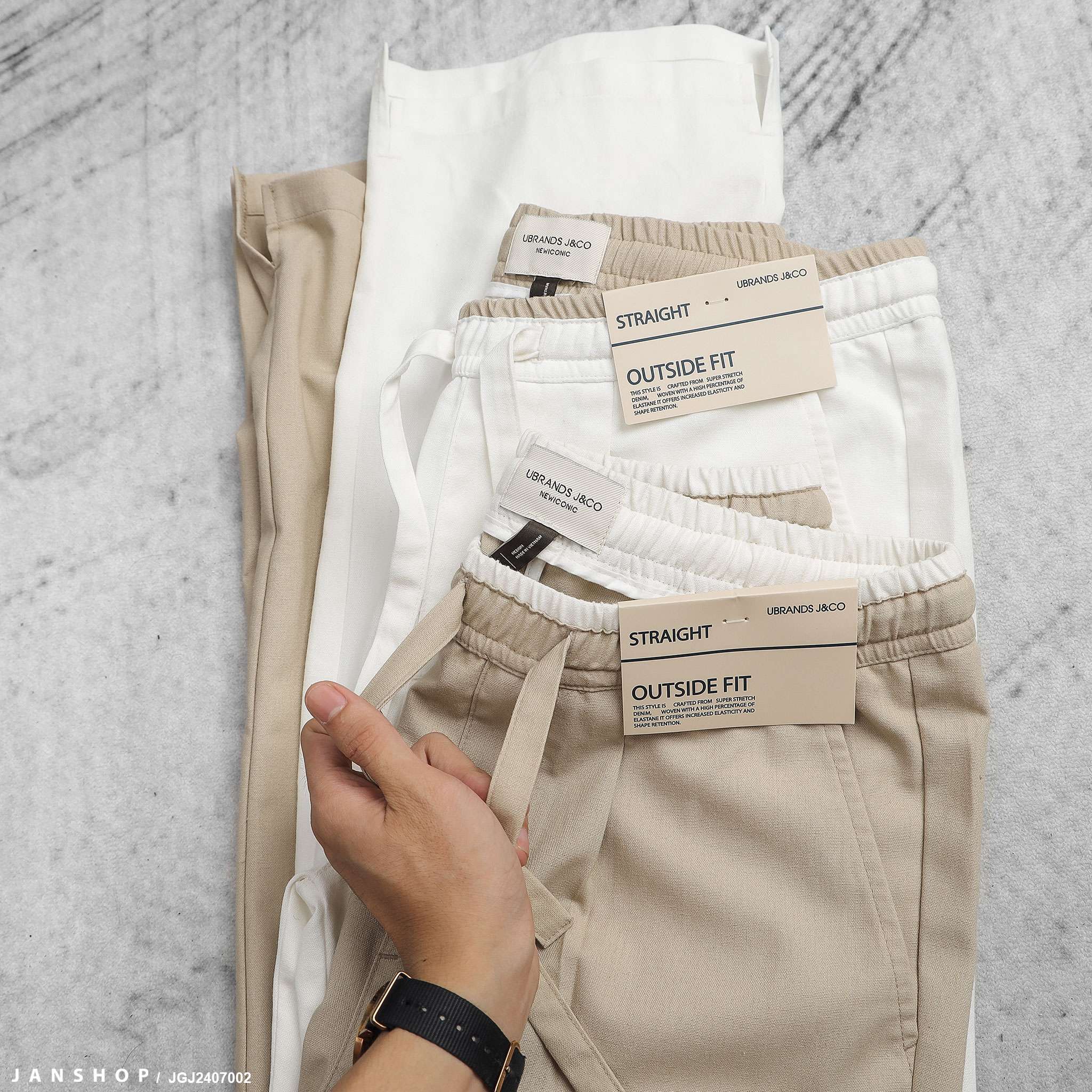 Quần Linen  J&CO Straight Dai
