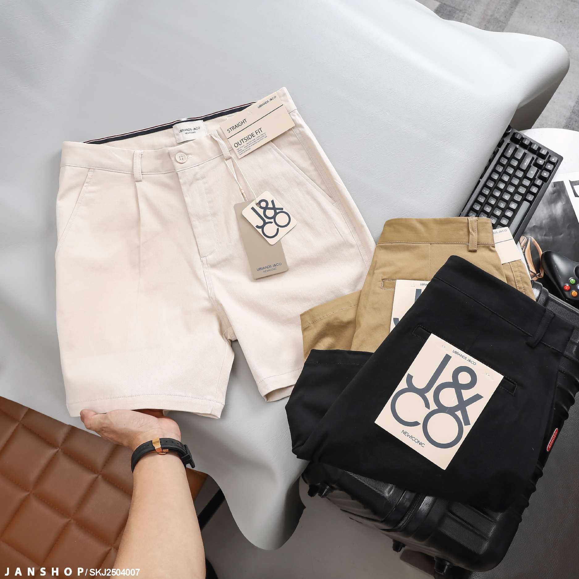 Shorts Kaki J&CO Relaxed Stoni