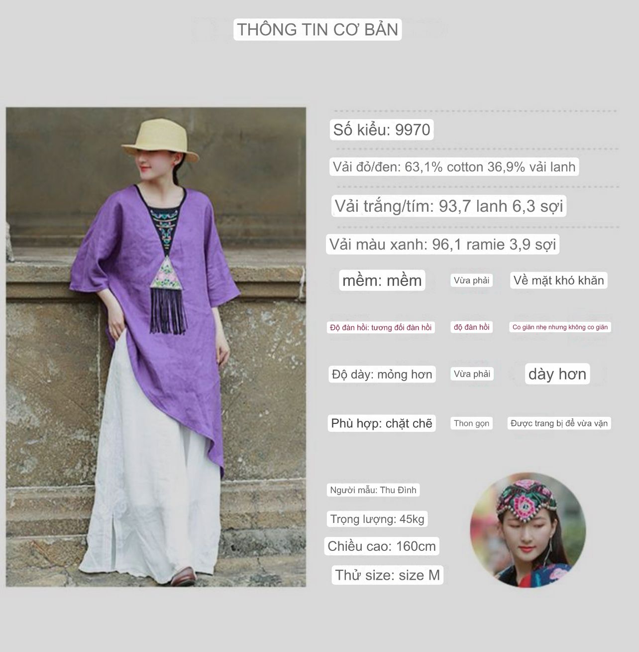 Áo thun cotton và lanh nữ thêu viền phong cách dân tộc của những người ưa hoạt động terong thời tiết mùa hè