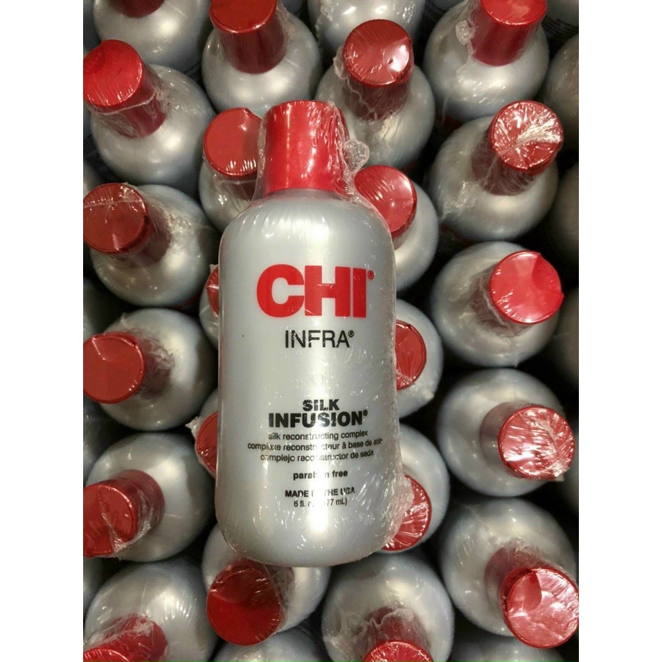 Tinh chất dưỡng tóc CHI SILK INFUSION chuẩn hãng, siêu mượt, siêu phục hồi tóc làm xoăn