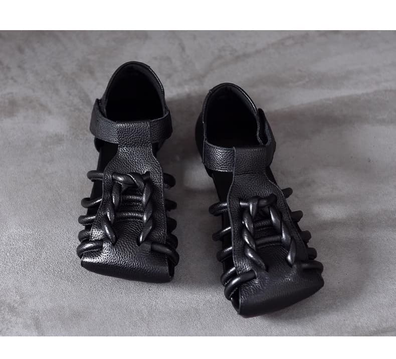 Sandal nữ da thật, miệng cá đế thấp. Phong cách hiện đại, cá tính thích hợp mùa hè.