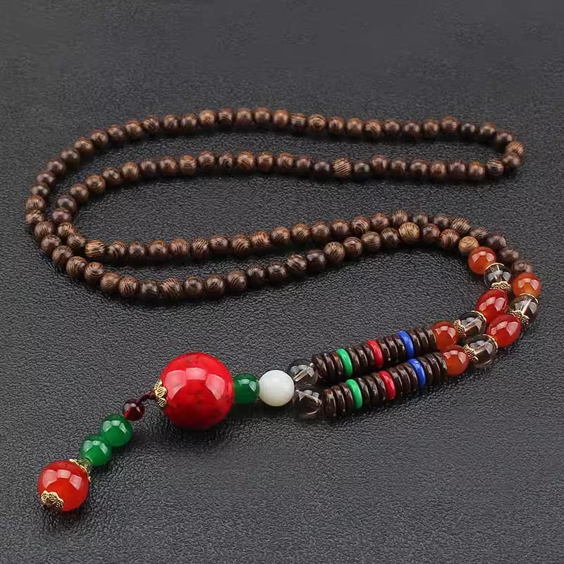 Dây Chuyền Chuỗi Hạt Gỗ Dài Phong Cách Dân Tộc Cổ Trang Đem Đến Phong Cách Mới Lạ