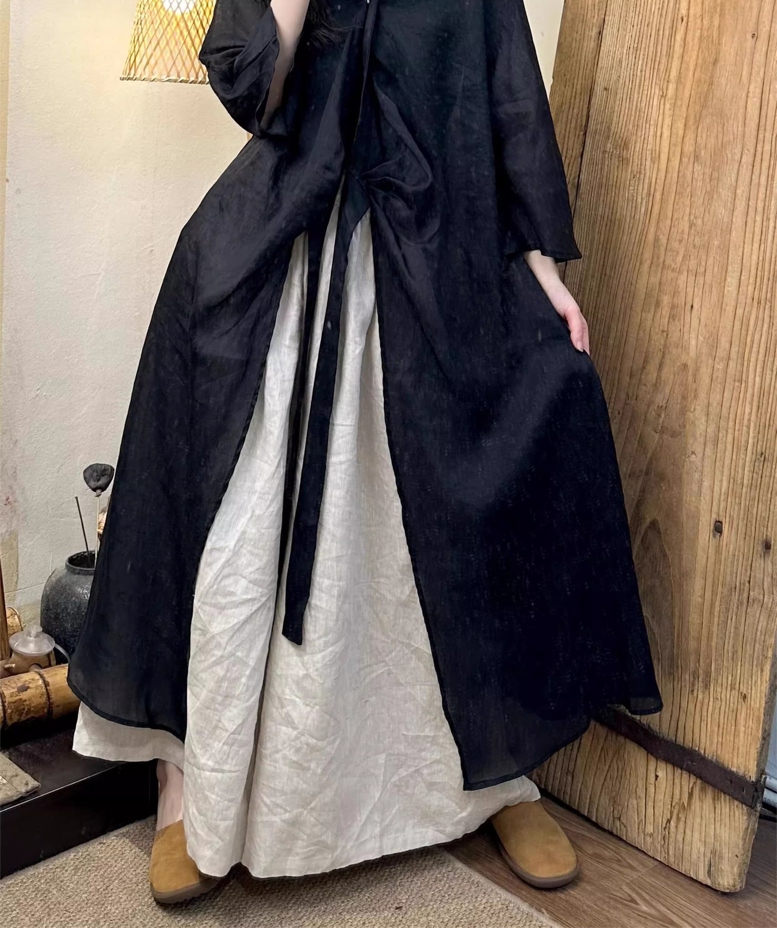 Váy cardigan dây đeo không đều phong cách mùa hè mới 2024 trong bầu không khí Zen