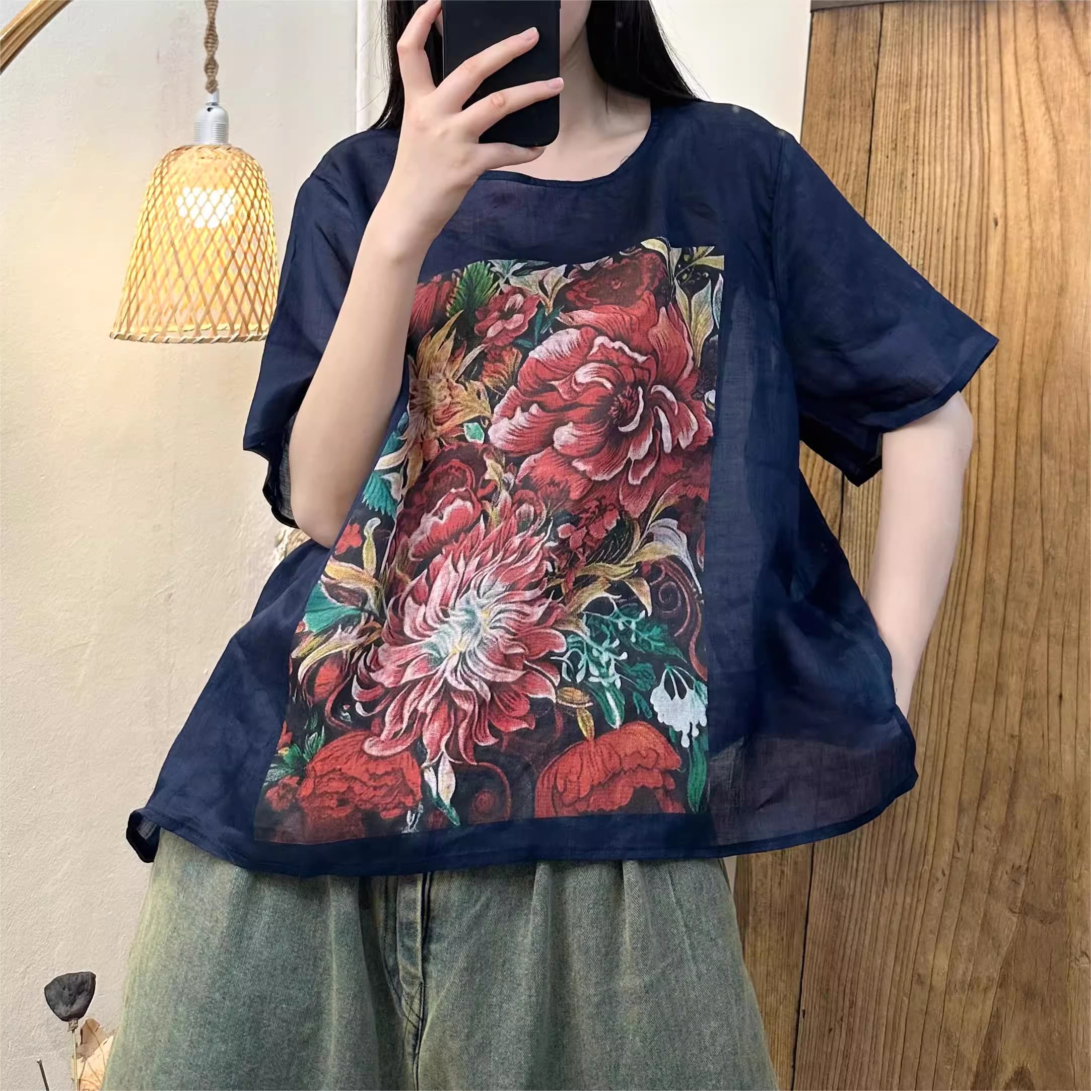 Sản phẩm áo Nilen từ H u a l o u, mẫu 2024, chất liệu lanh gai cao cấp, áo mang lại sự thoải mái cho người mặc.