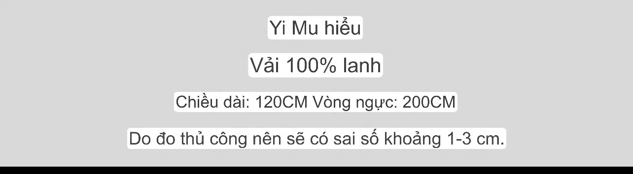 Váy Y i m u cổ điển vải lanh xếp li lỏng lẻo dài áo choàng hoa tạo vẻ đẹp lạ