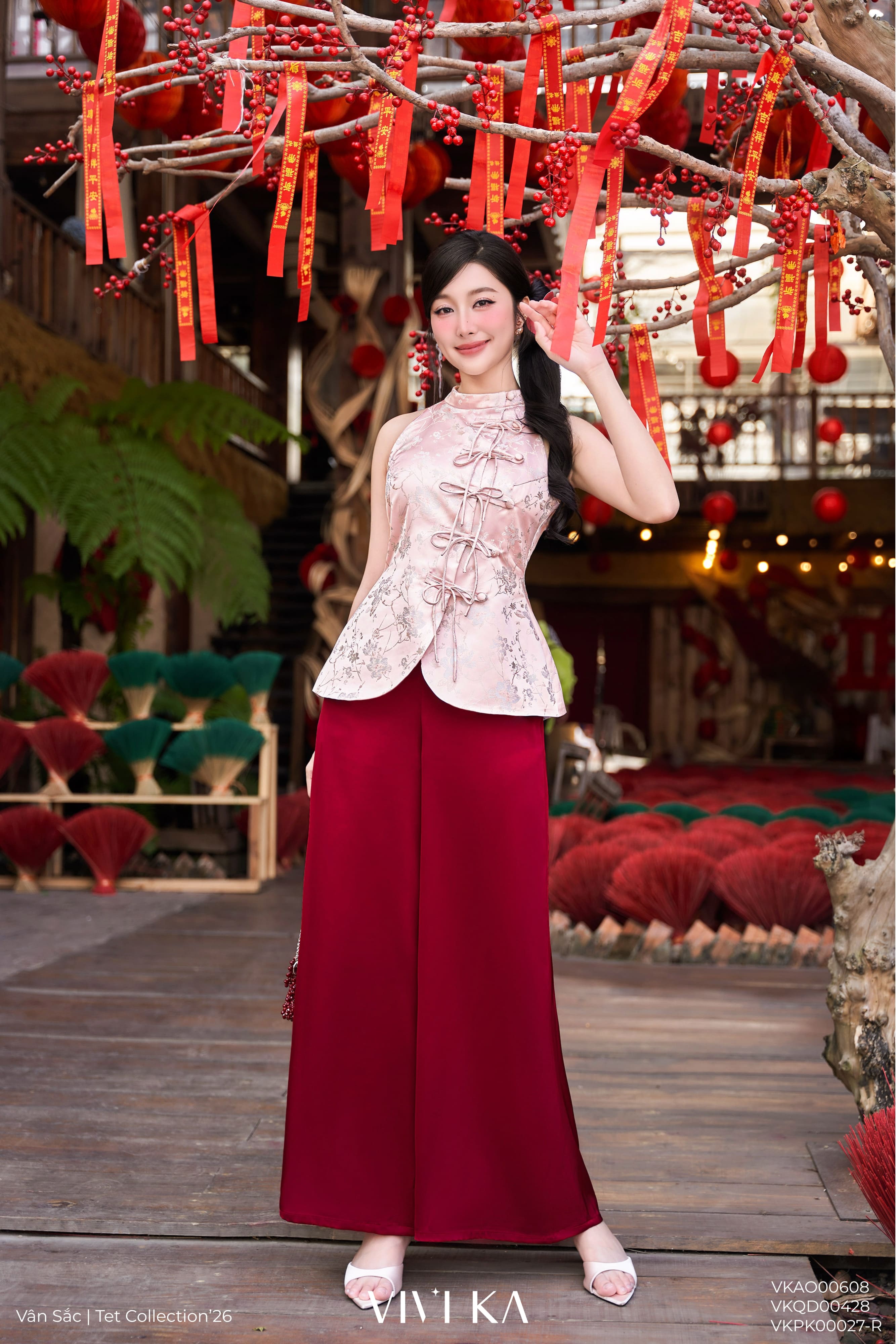 Quần dài Bích Điệp lụa ống suông