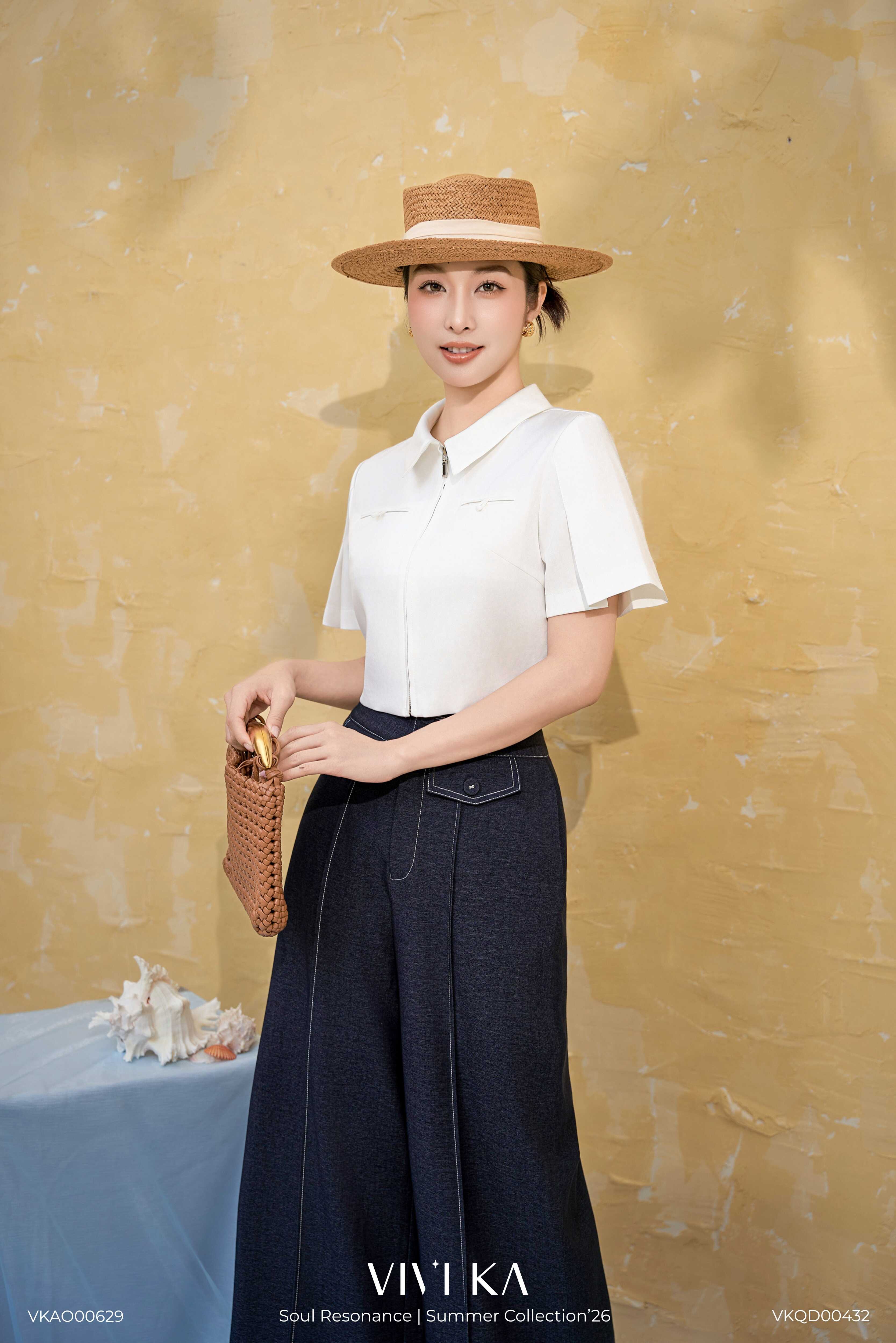 Áo Lex cổ sơ mi khóa kéo