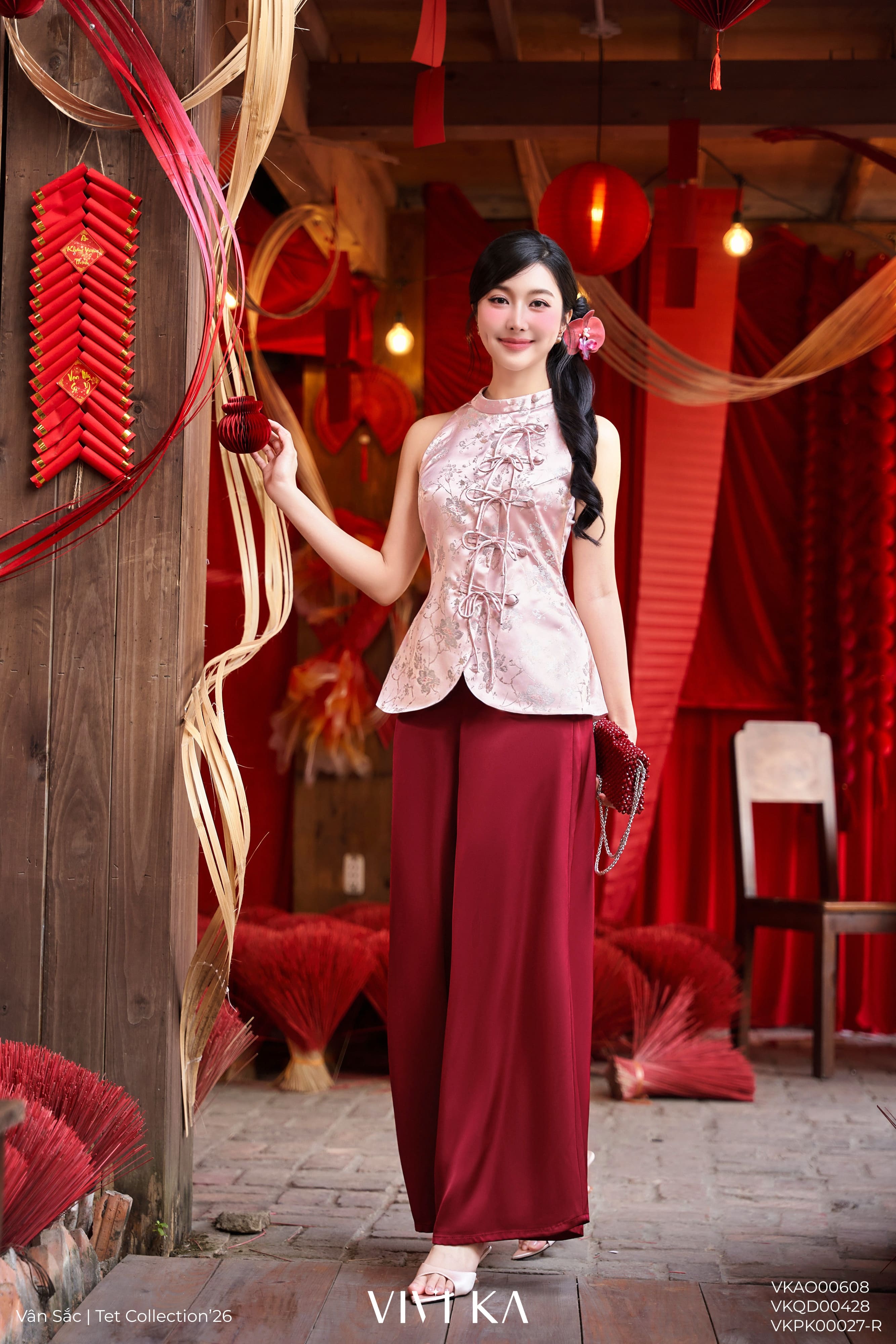 Quần dài Bích Điệp lụa ống suông