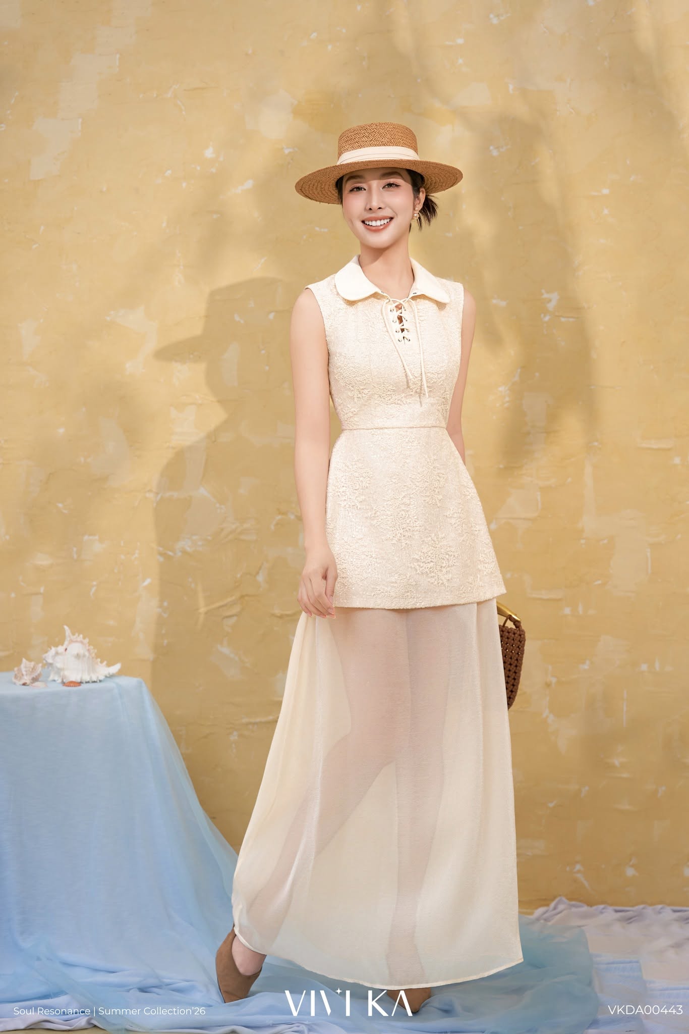 Đầm Shirley phối cổ đan dây