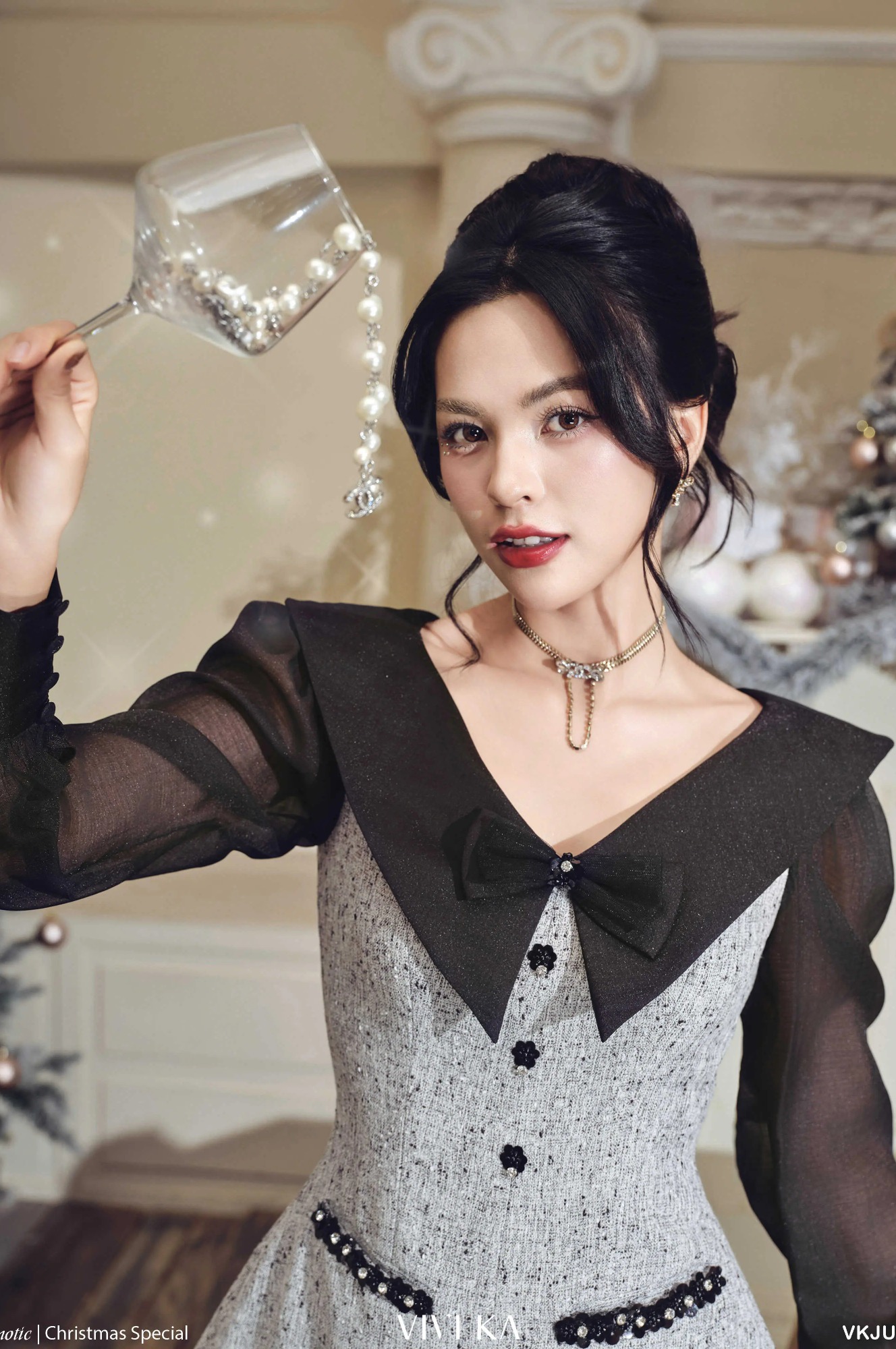 Jumpsuits Sophia tay dài phối nơ