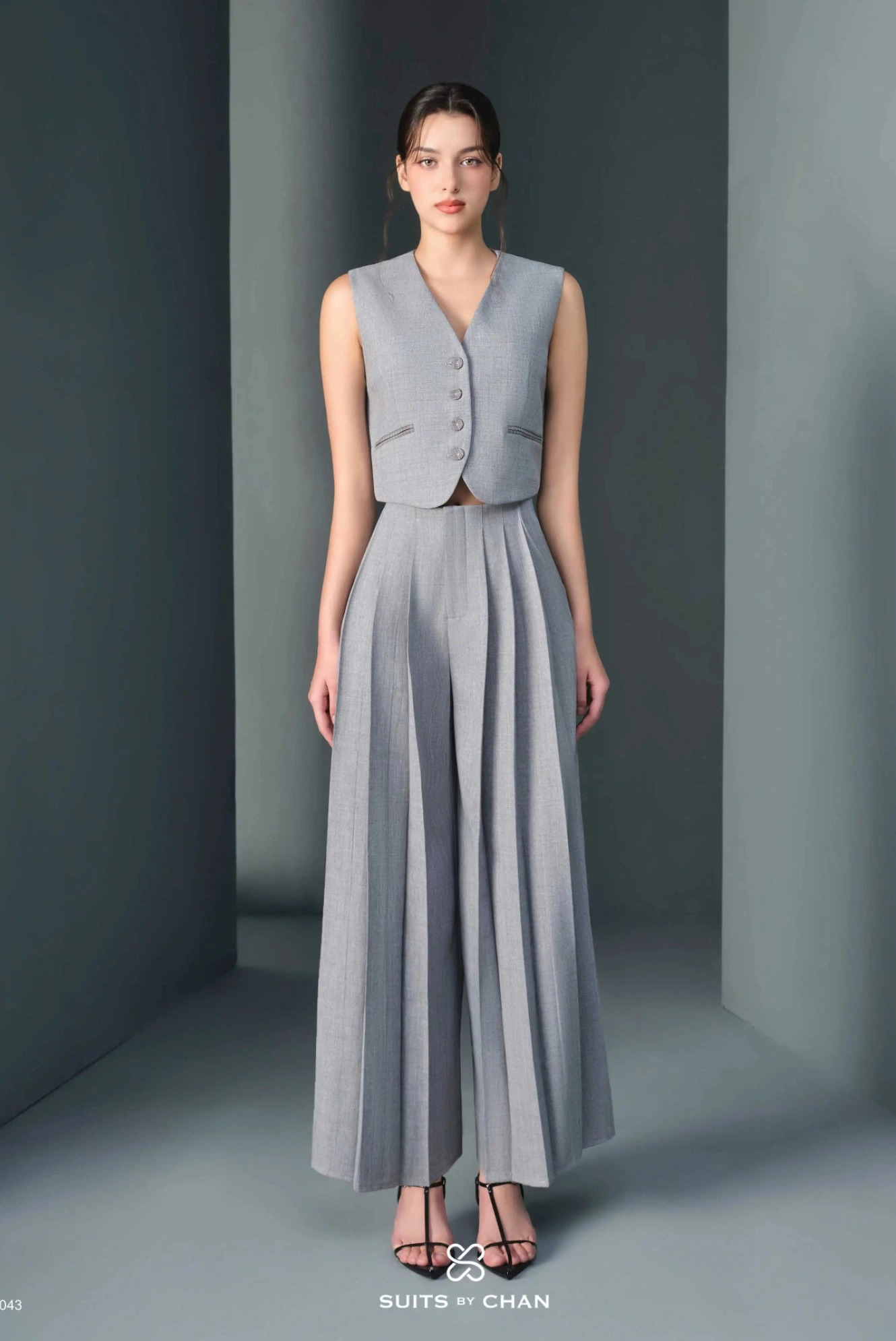 Quần dài Armis dập ly ống rộng