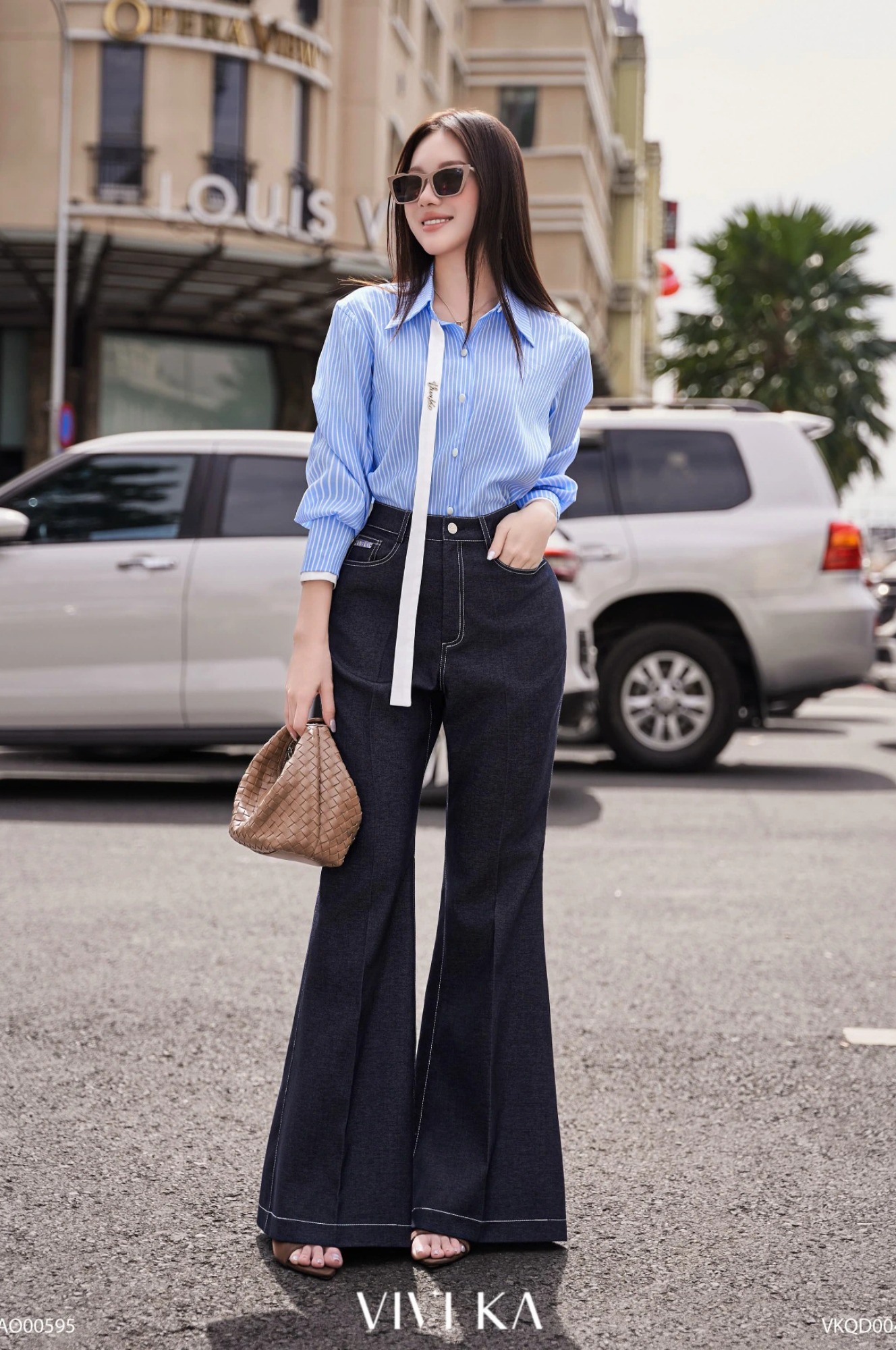 Áo Autumn sơ mi tay dài phối dây