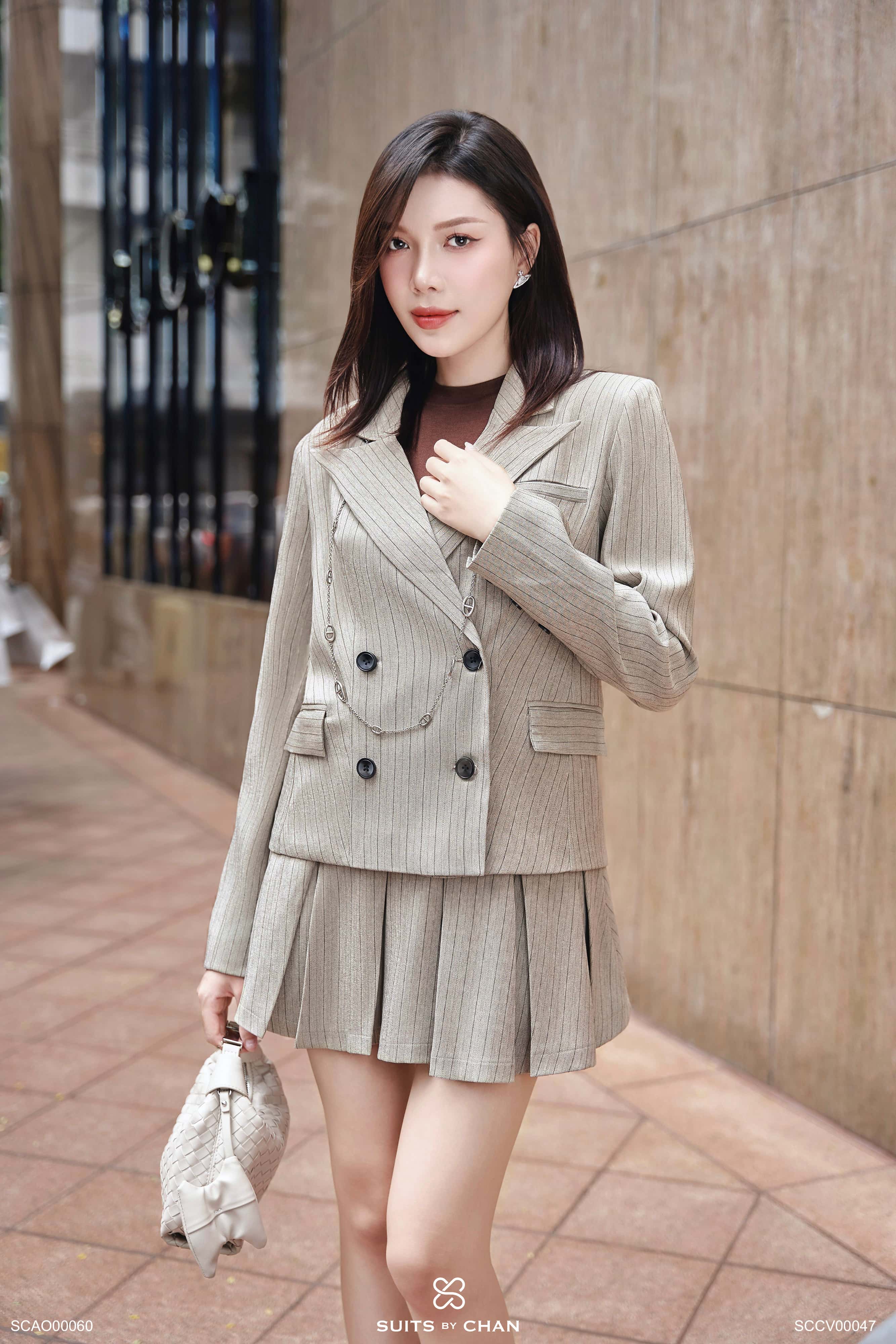 Áo vest Natasha nút chồng đôi vạt chéo