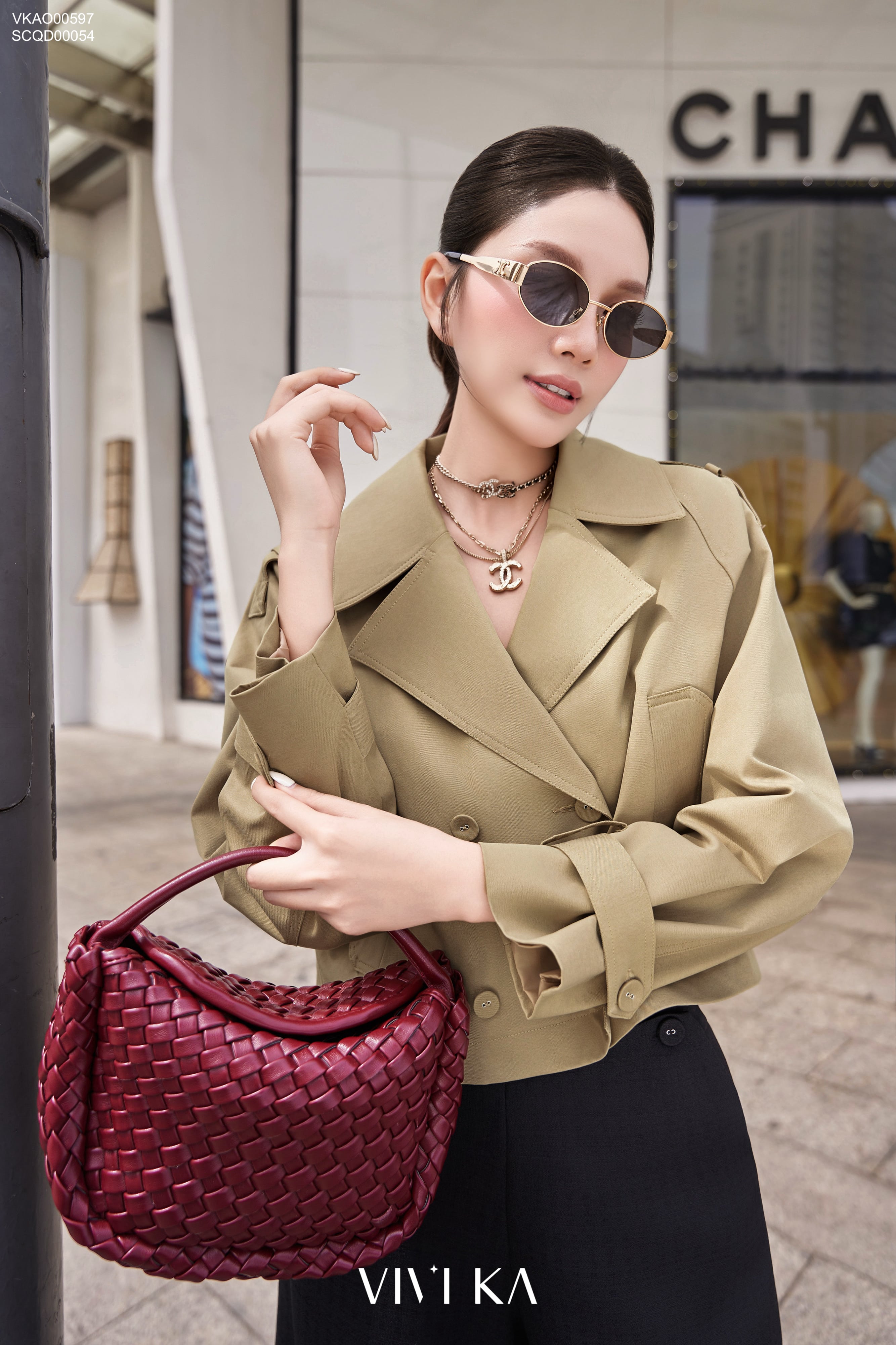 Áo Nory trench coat tay dài dáng ngắn