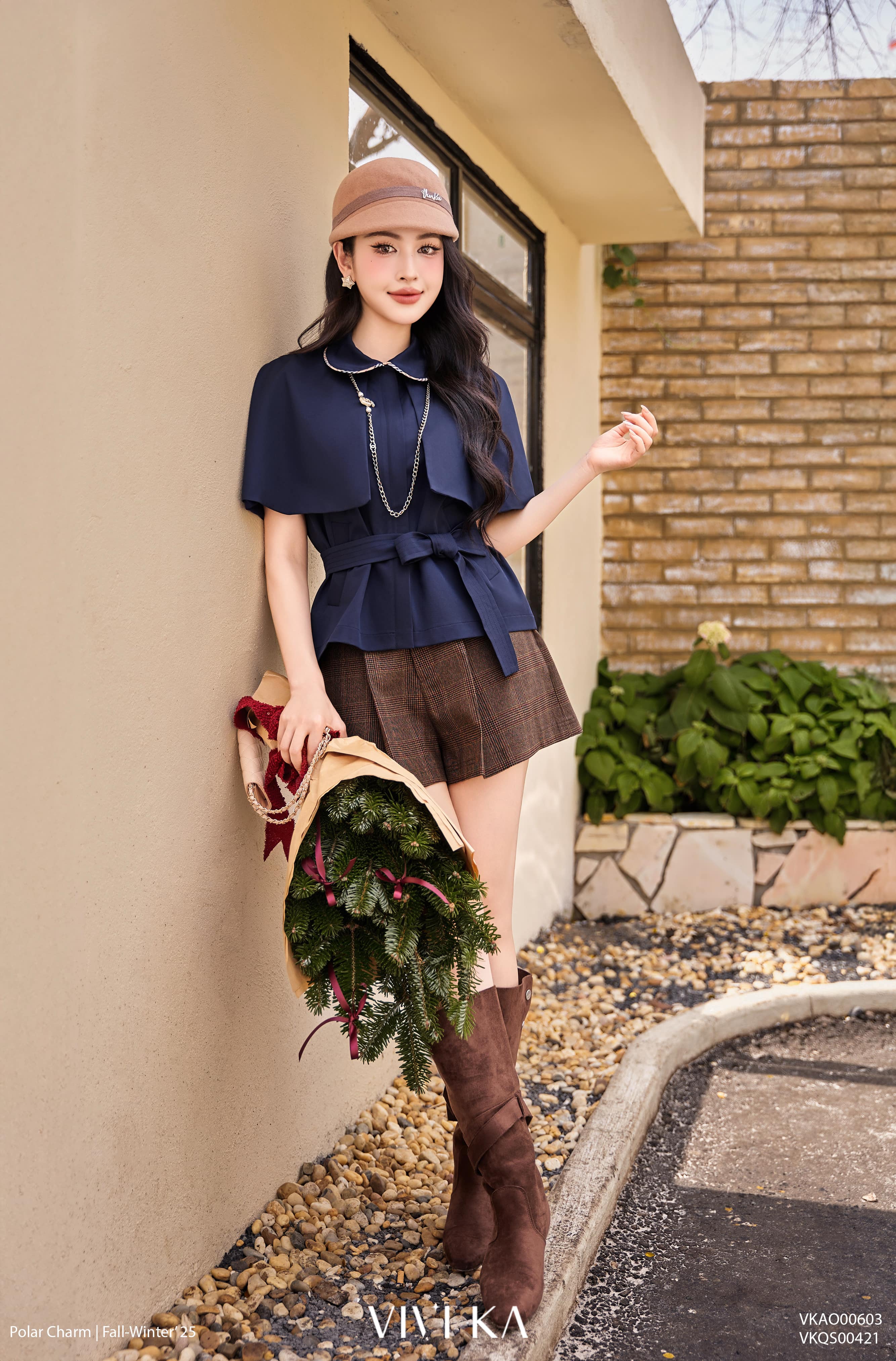 Áo Darcy cổ bèo thắt dây belt