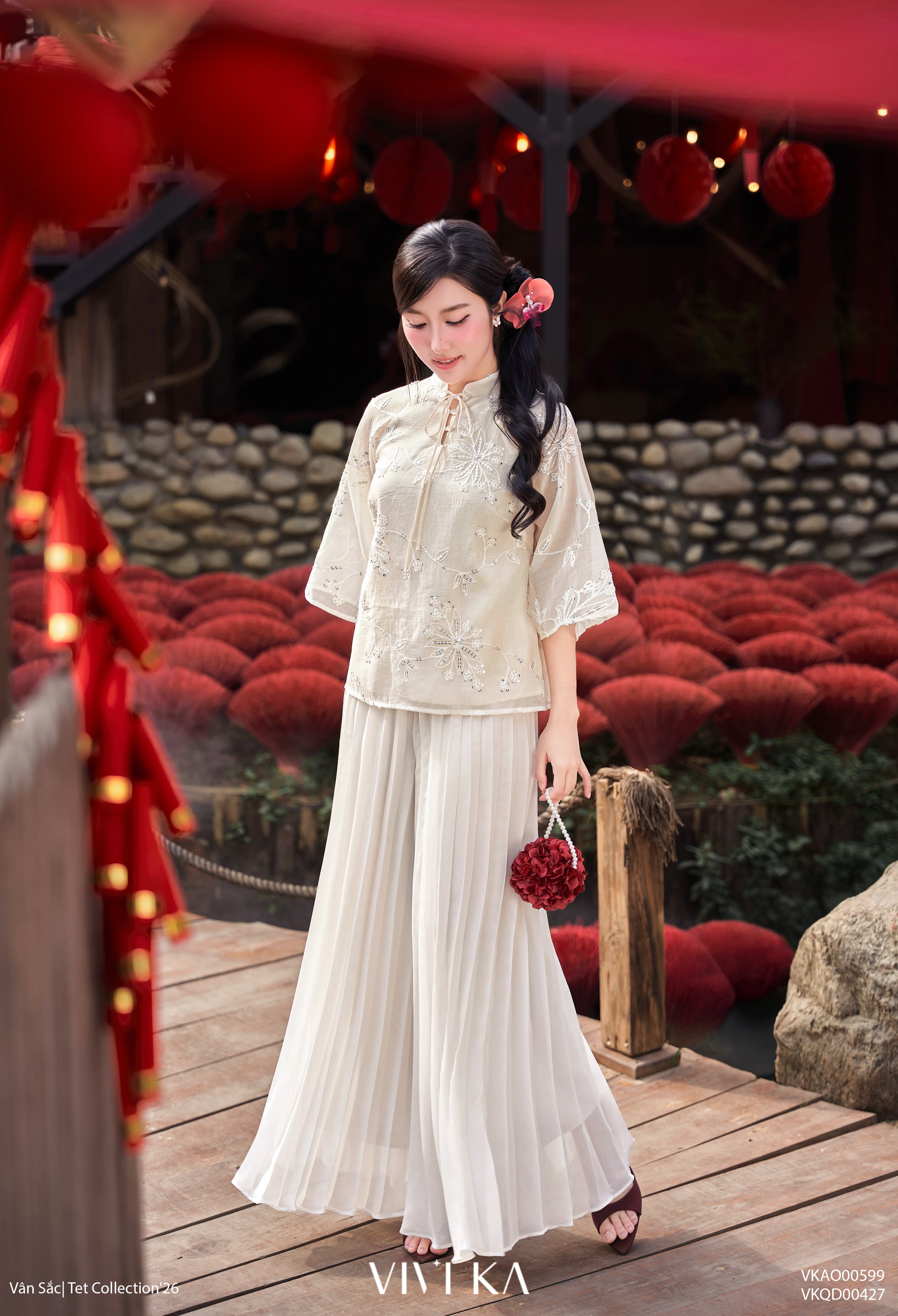 Quần dài Miên Chi dập ly