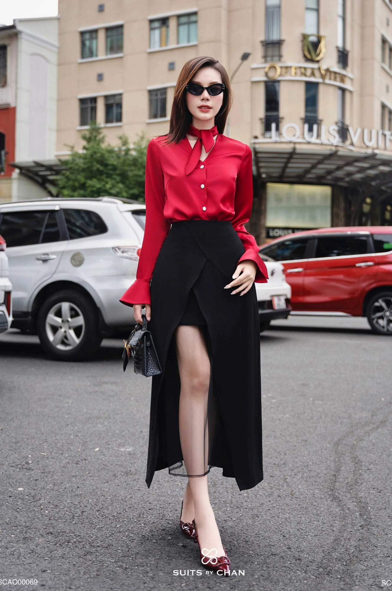 Áo lụa Kelly cổ nơ