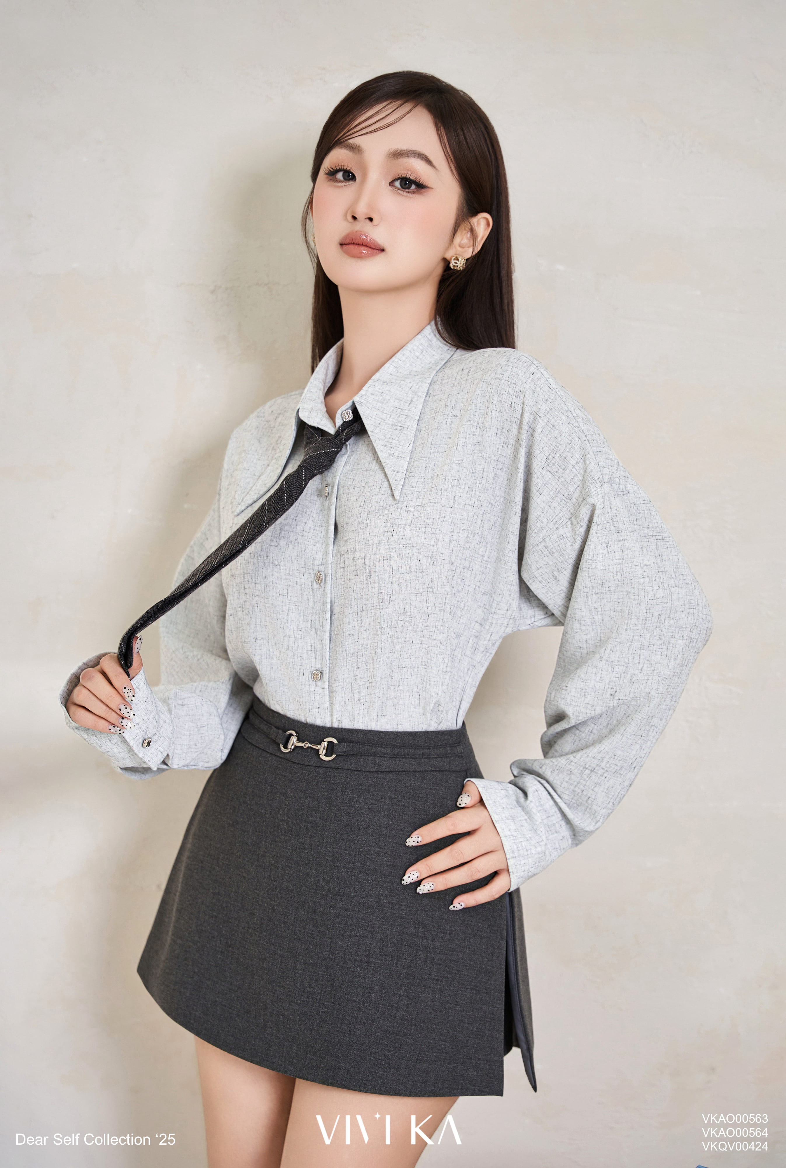 Quần váy Seren xẻ tà phối khoen