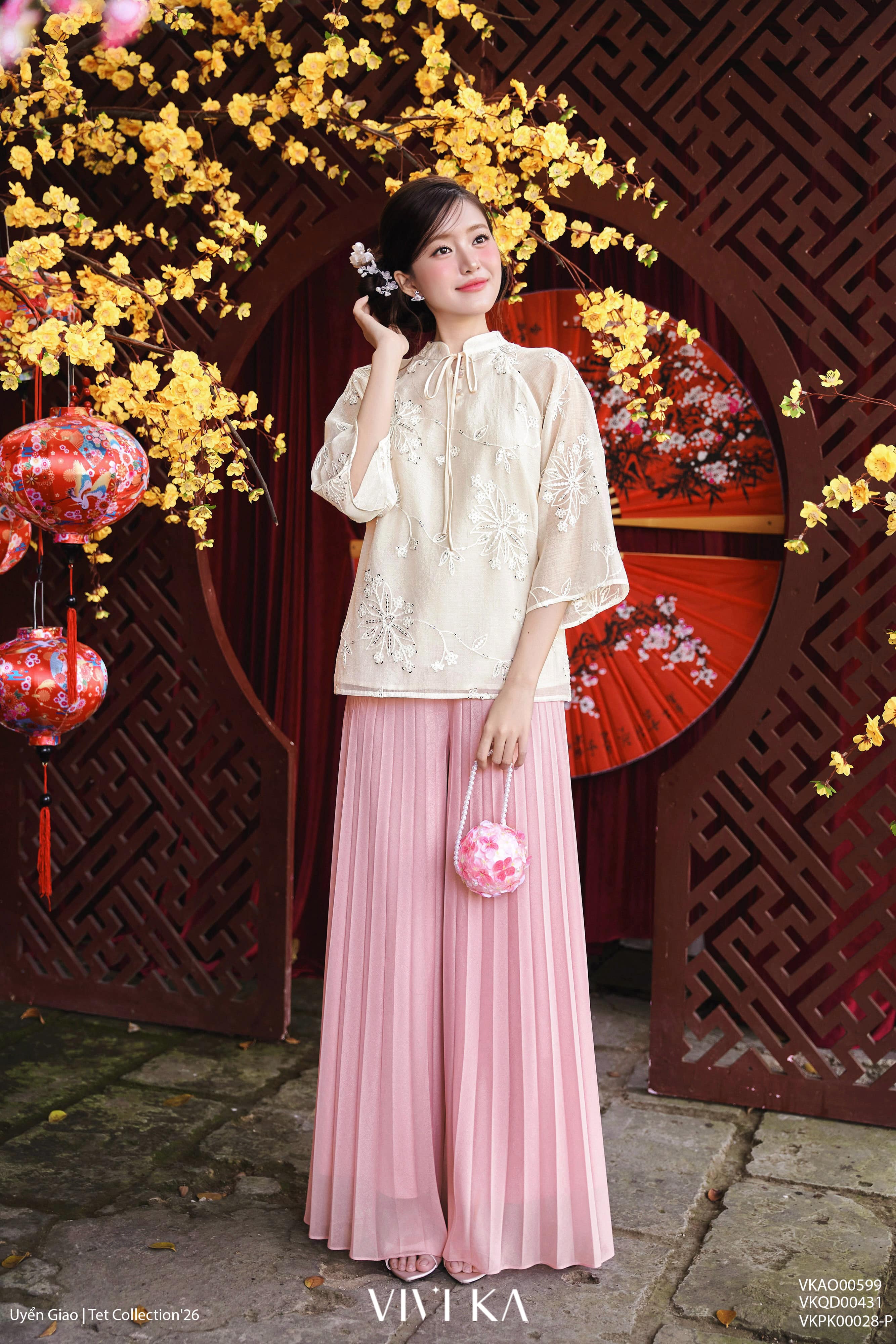 Quần dài Nhã Miên dập ly