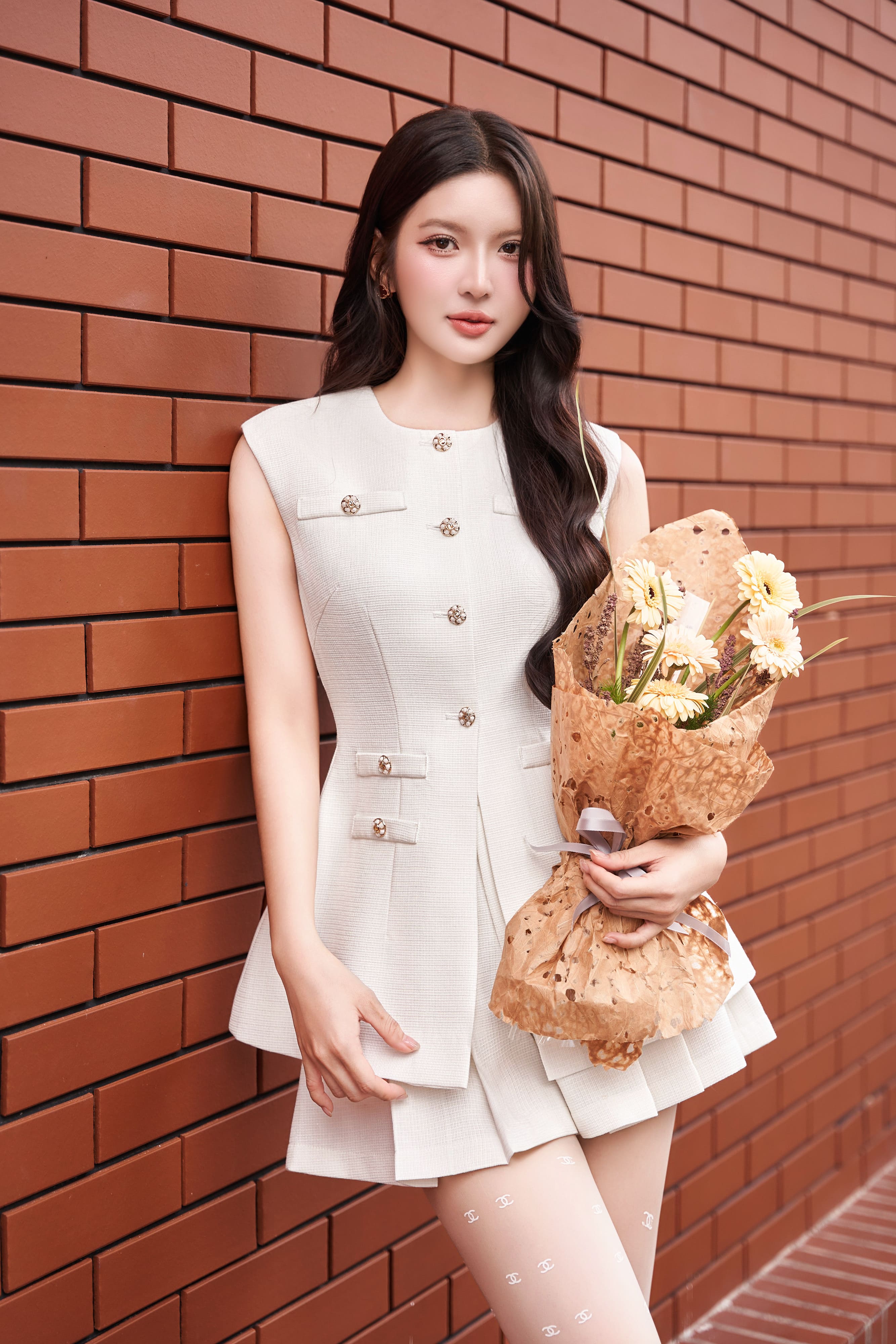 Set áo tex sát nách phối nút + quần short