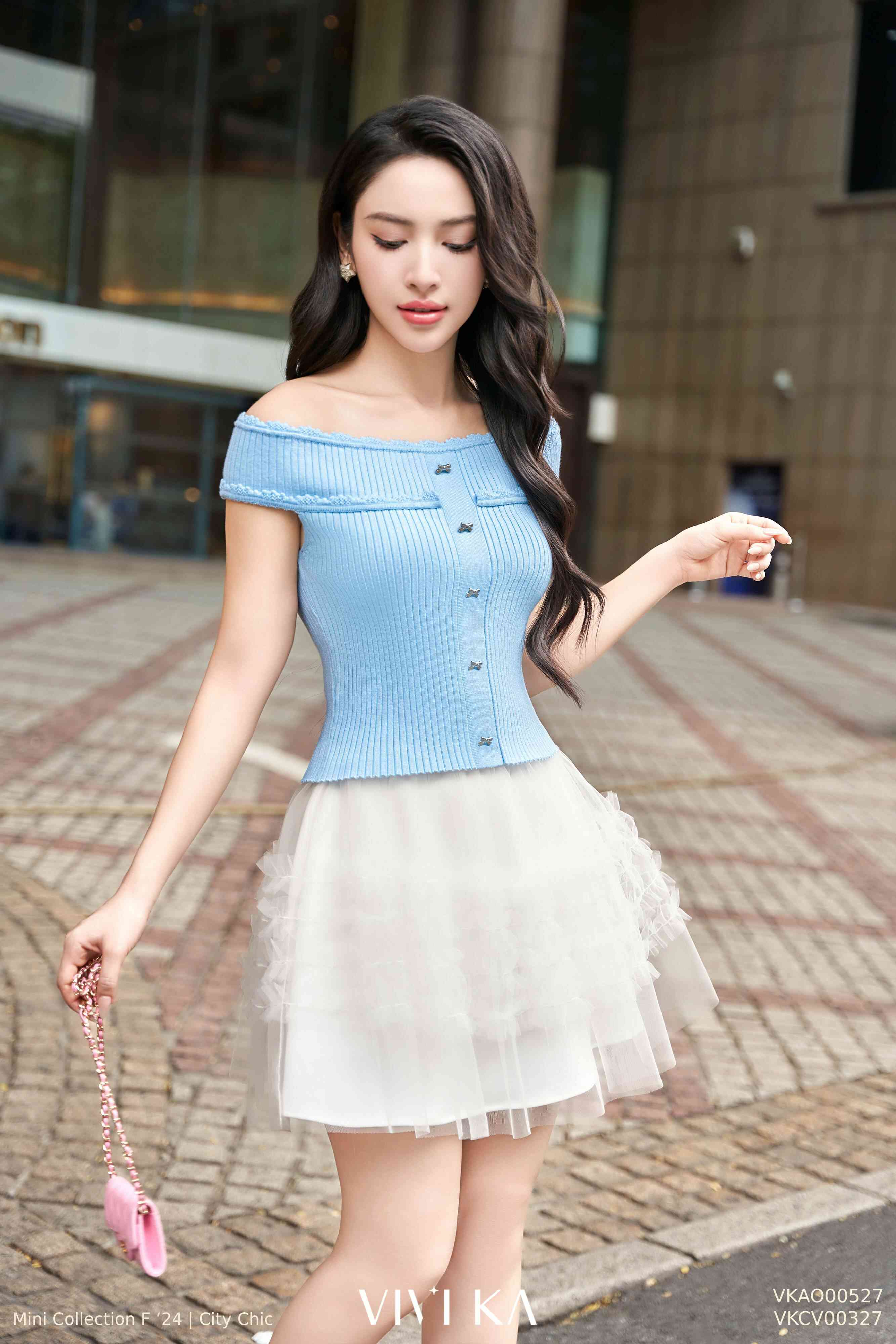 Chân váy lưới ren xòe bồng