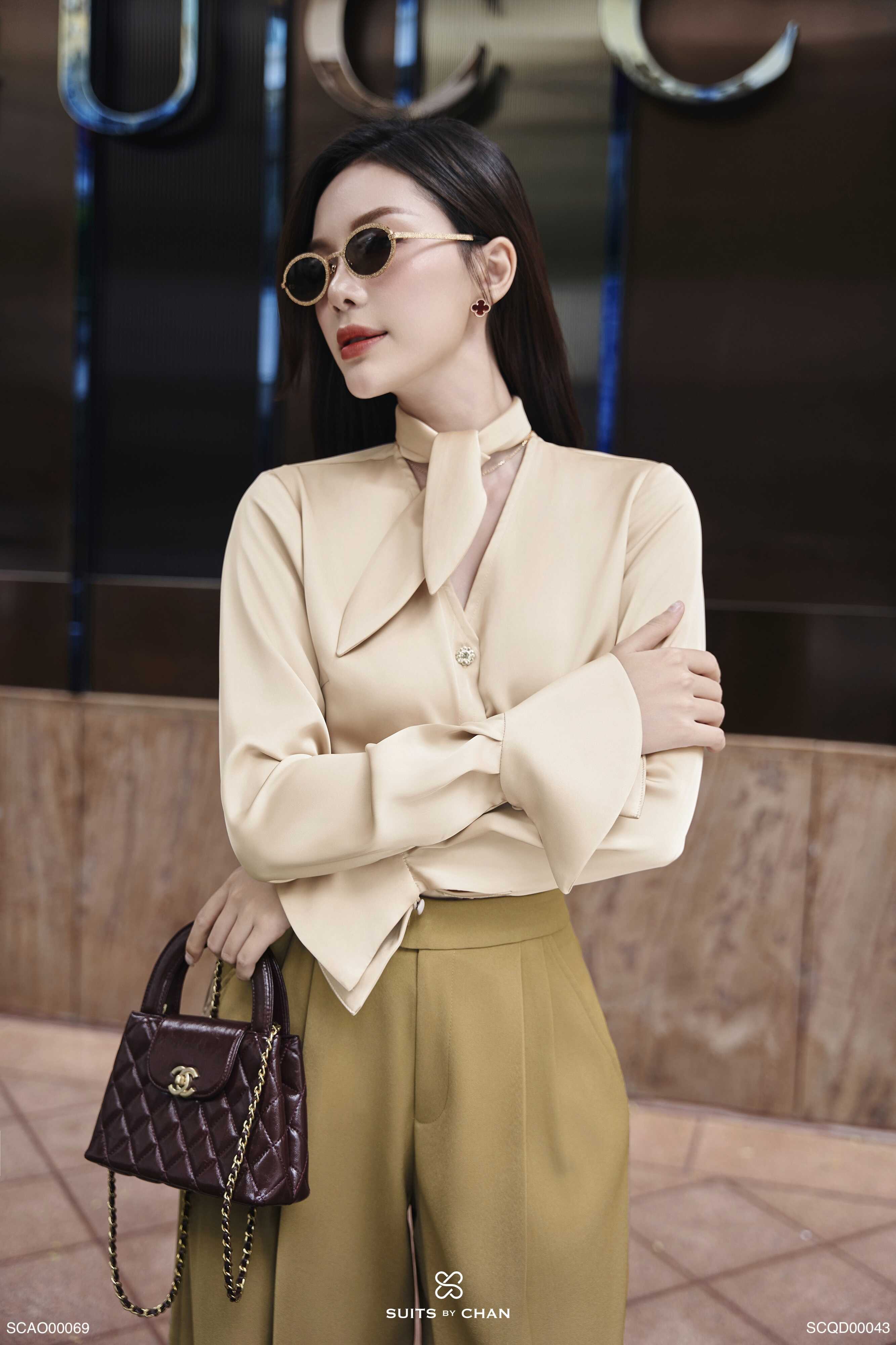 Áo lụa Kelly cổ nơ