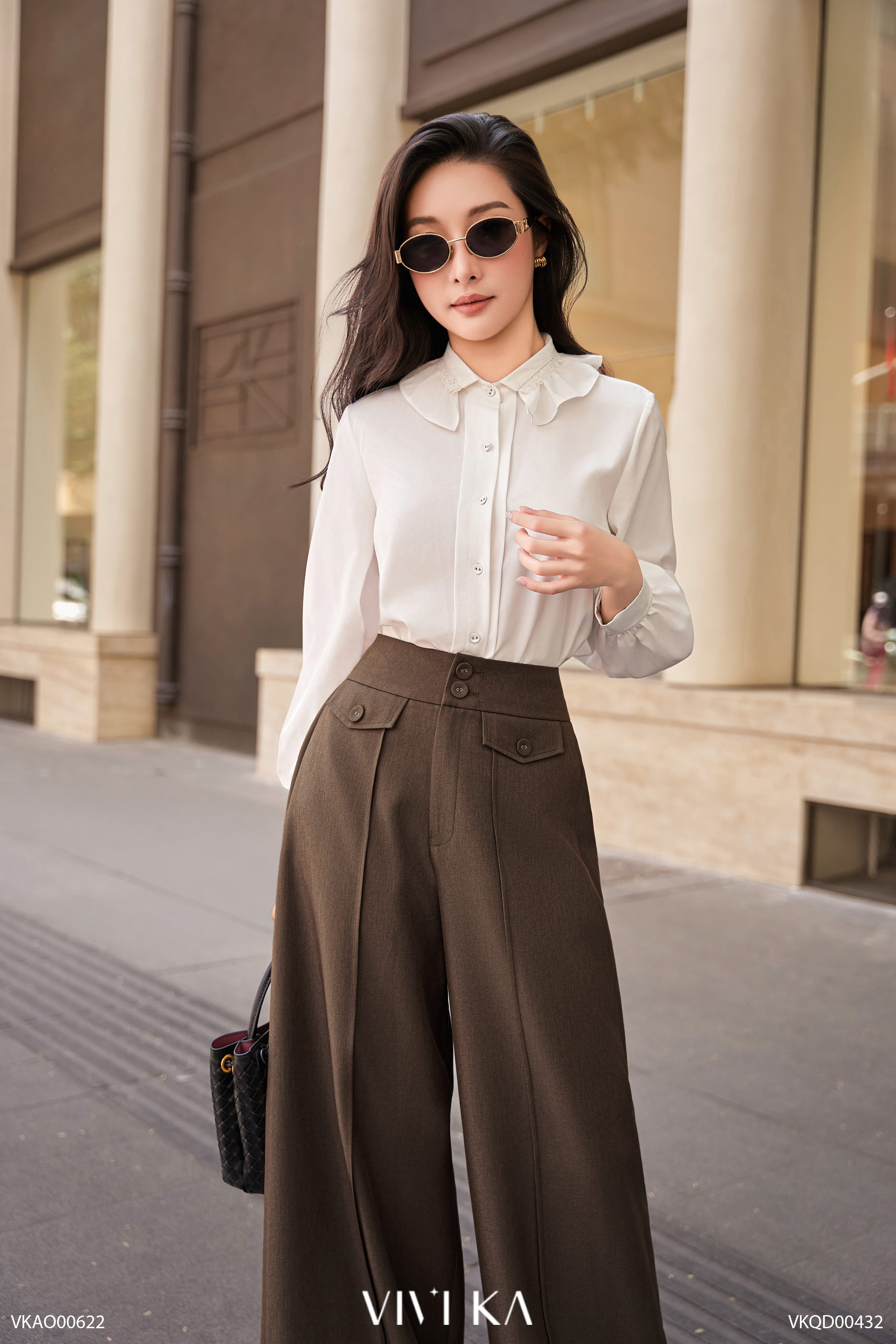 Áo Ivy sơ mi cổ bèo