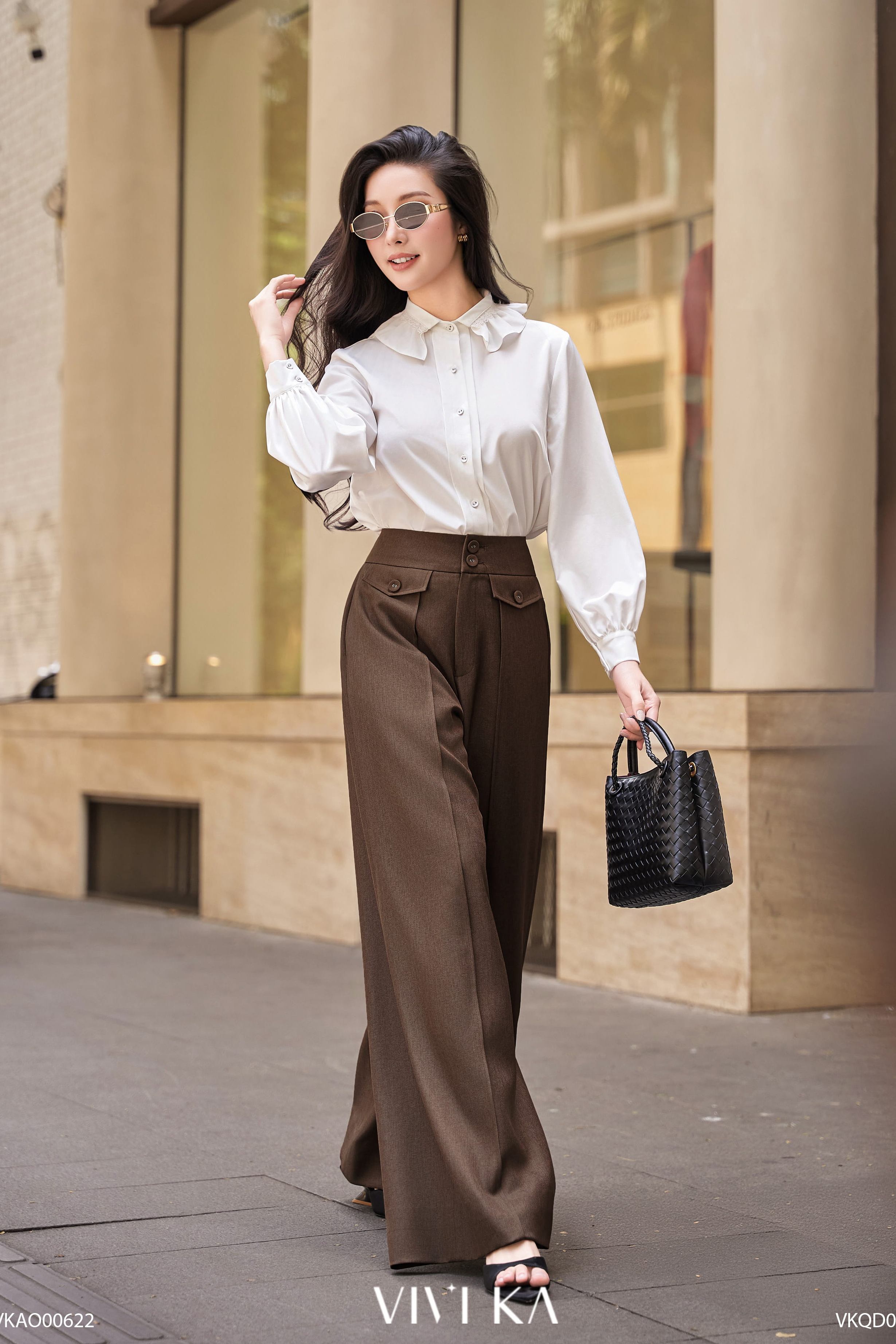 Áo Ivy sơ mi cổ bèo