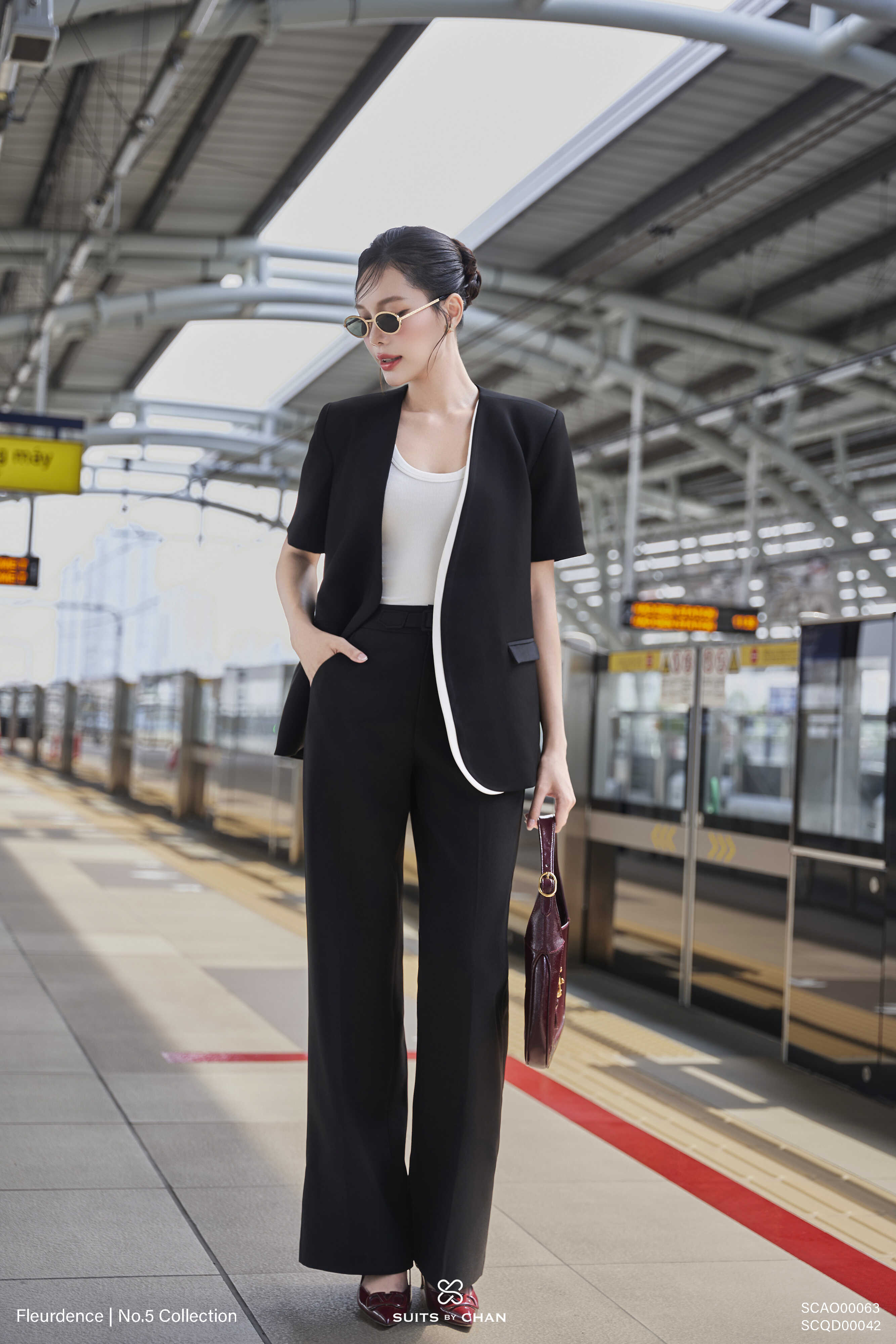 Quần dài Sarah belt cài túi nắp