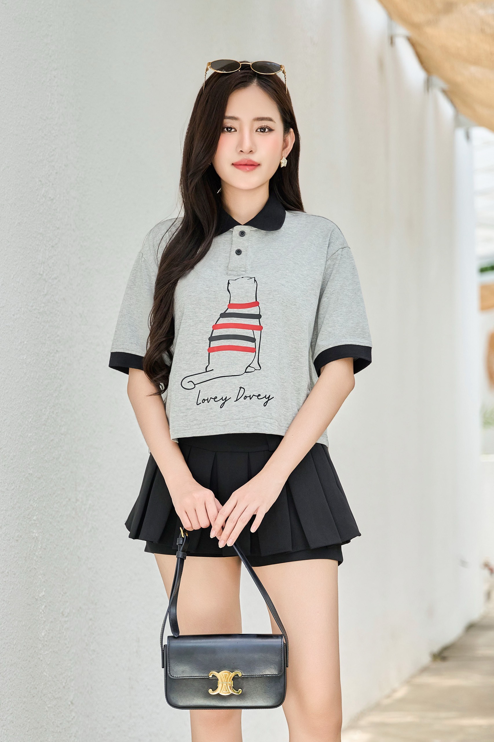 Áo thun polo họa tiết