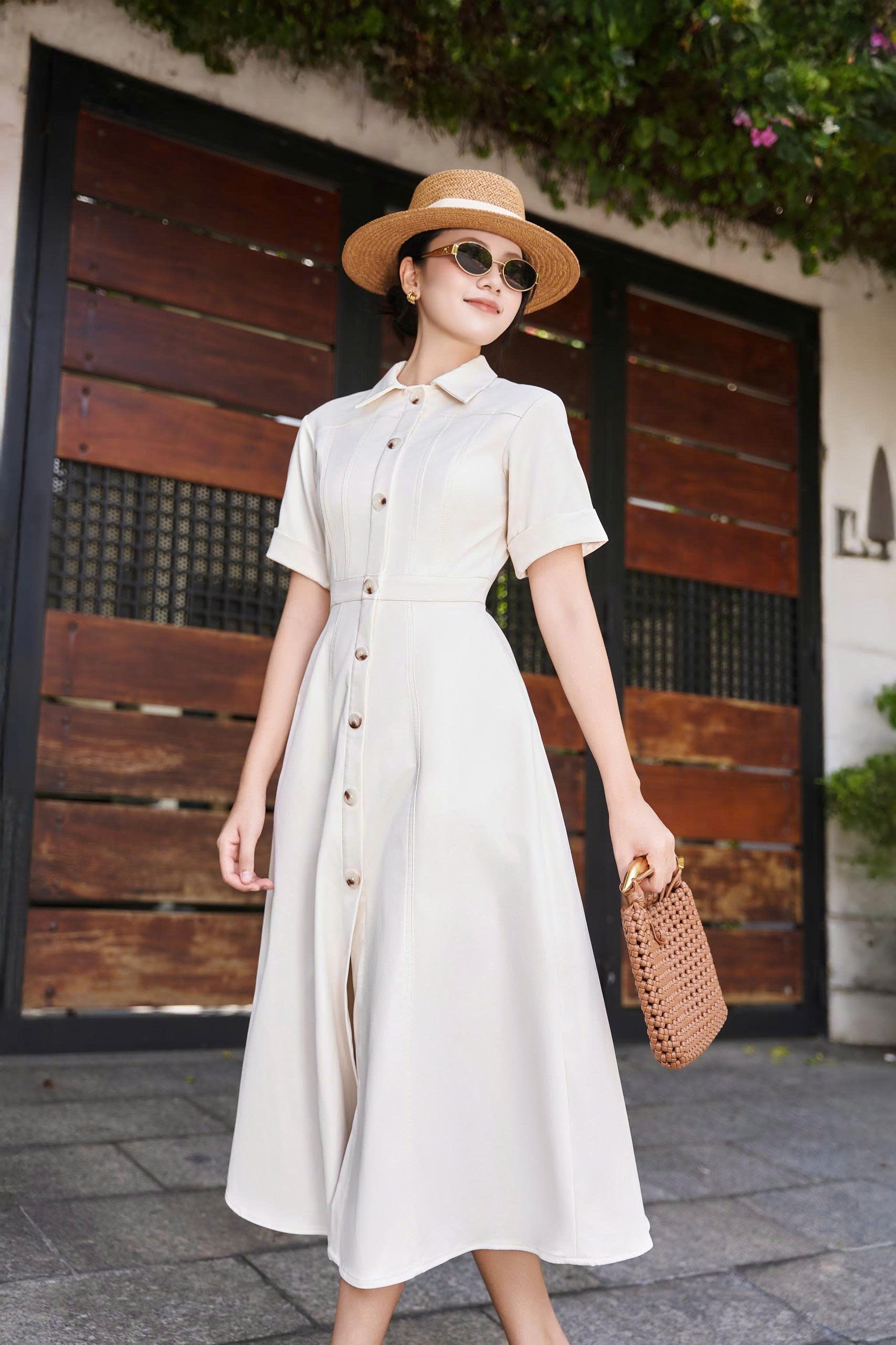Đầm Tessa phối nút