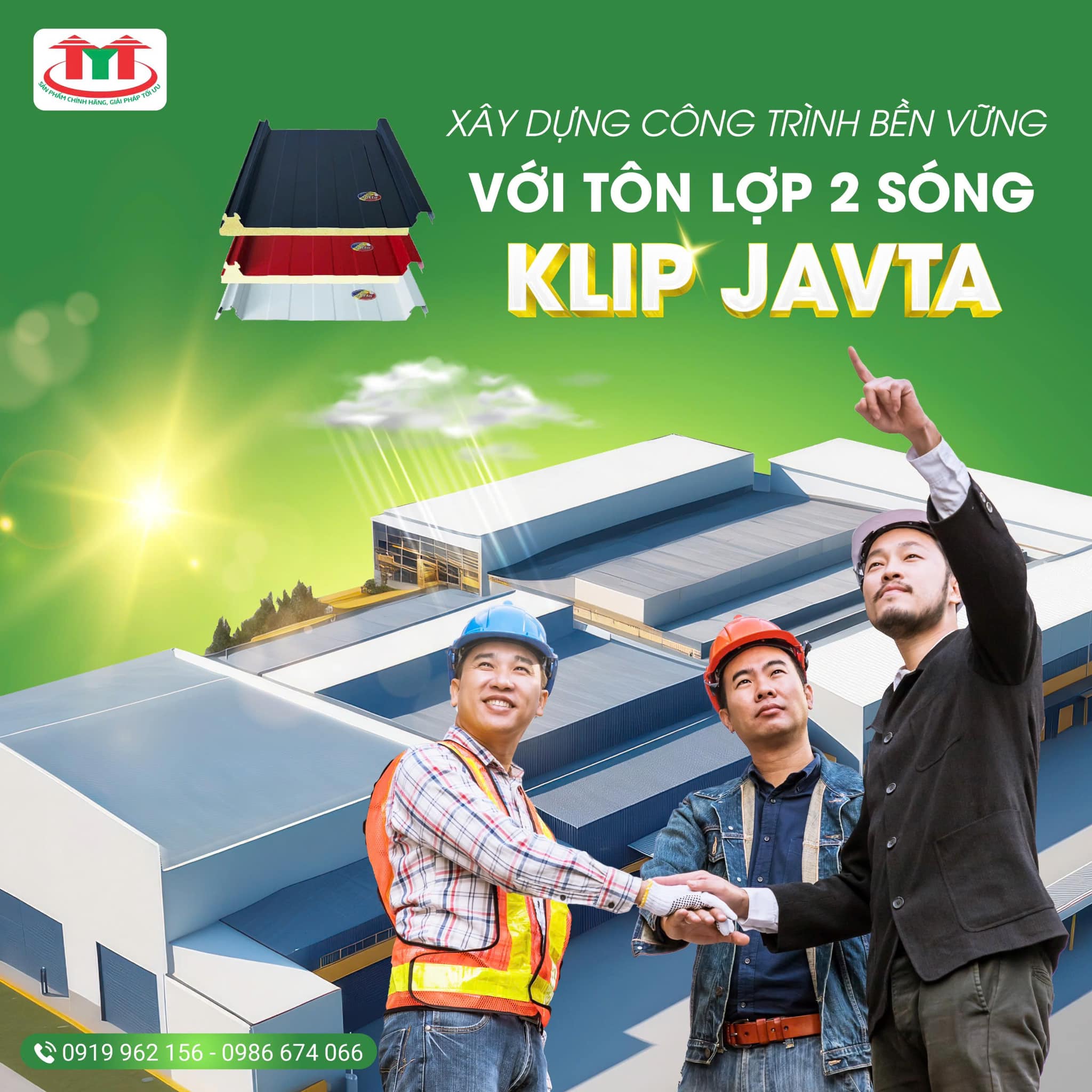 Tấm lợp Kliplock PU JAVTA 2 sóng – Giải pháp mái cách nhiệt, chống dột vượt trội