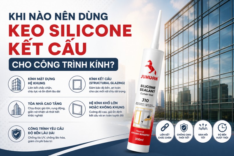 KHI NÀO NÊN DÙNG KEO SILICONE KẾT CẤU CHO CÔNG TRÌNH KÍNH?