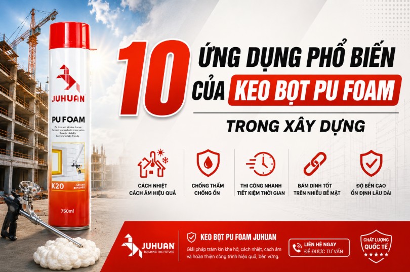 10 ỨNG DỤNG PHỔ BIẾN CỦA KEO BỌT PU FOAM TRONG XÂY DỰNG