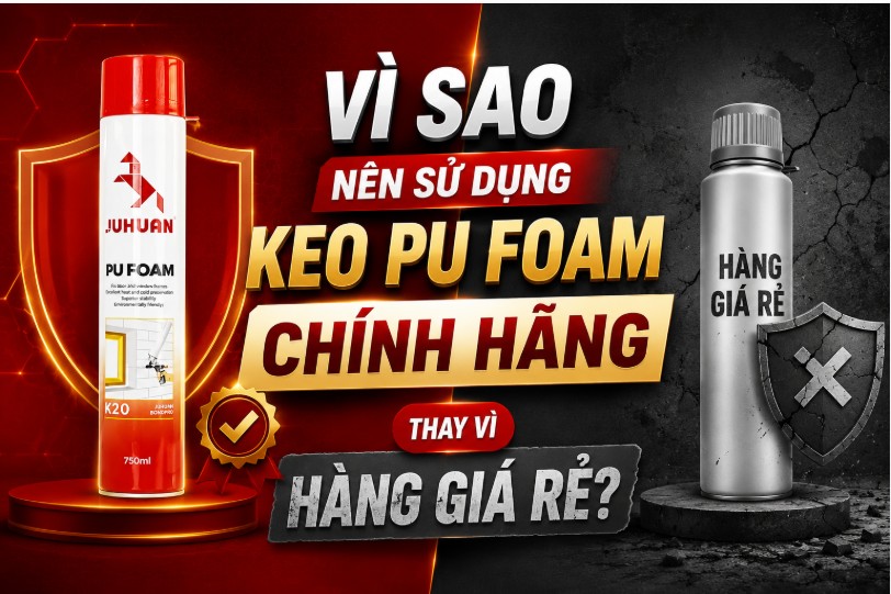 VÌ SAO NÊN SỬ DỤNG KEO PU FOAM CHÍNH HÃNG THAY VÌ HÀNG GIÁ RẺ?