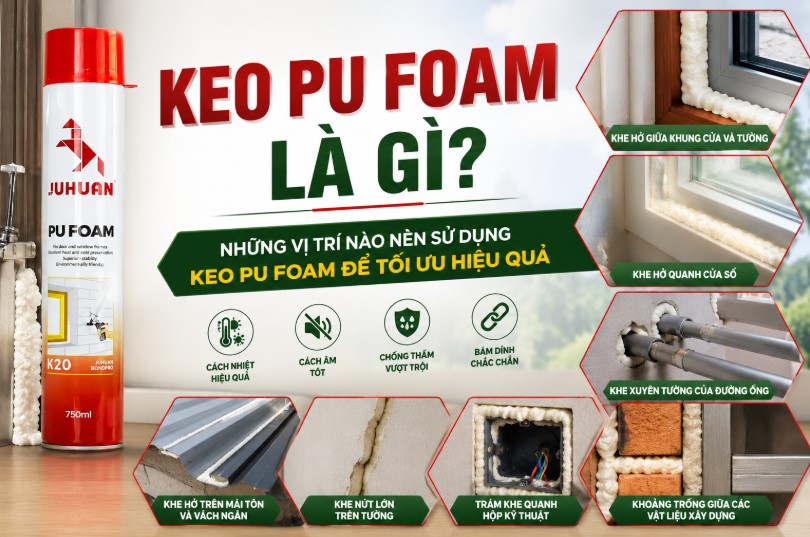 KEO PU FOAM LÀ GÌ? NHỮNG VỊ TRÍ NÀO NÊN SỬ DỤNG KEO PU FOAM ĐỂ TỐI ƯU HIỆU QUẢ