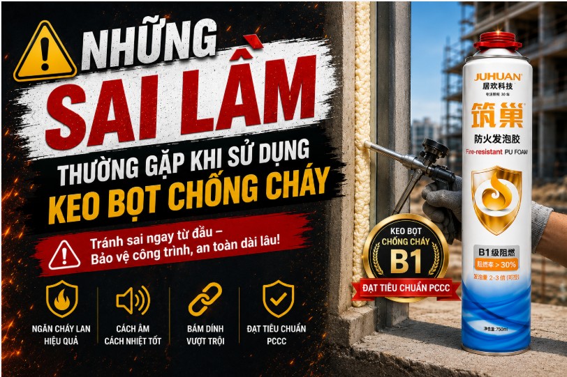 NHỮNG SAI LẦM CẦN TRÁNH KHI SỬ DỤNG KEO BỌT CHỐNG CHÁY