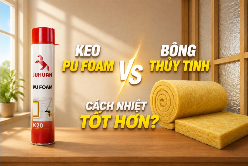 KEO PU FOAM HAY BÔNG THỦY TINH CÁCH NHIỆT TỐT HƠN?