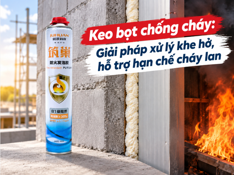 KEO BỌT CHỐNG CHÁY: GIẢI PHÁP XỬ LÝ KHE HỞ, HỖ TRỢ HẠN CHẾ CHÁY LAN
