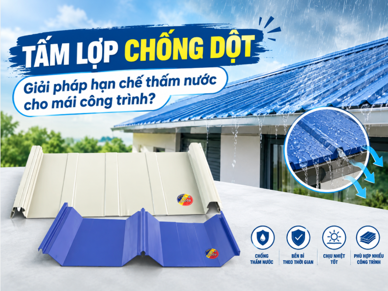TẤM LỢP CHỐNG DỘT - GIẢI PHÁP HẠN CHẾ THẤM NƯỚC CHO MÁI CÔNG TRÌNH?