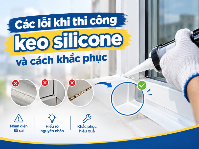 CÁC LỖI KHI THI CÔNG KEO SILICONE VÀ CÁCH KHẮC PHỤC