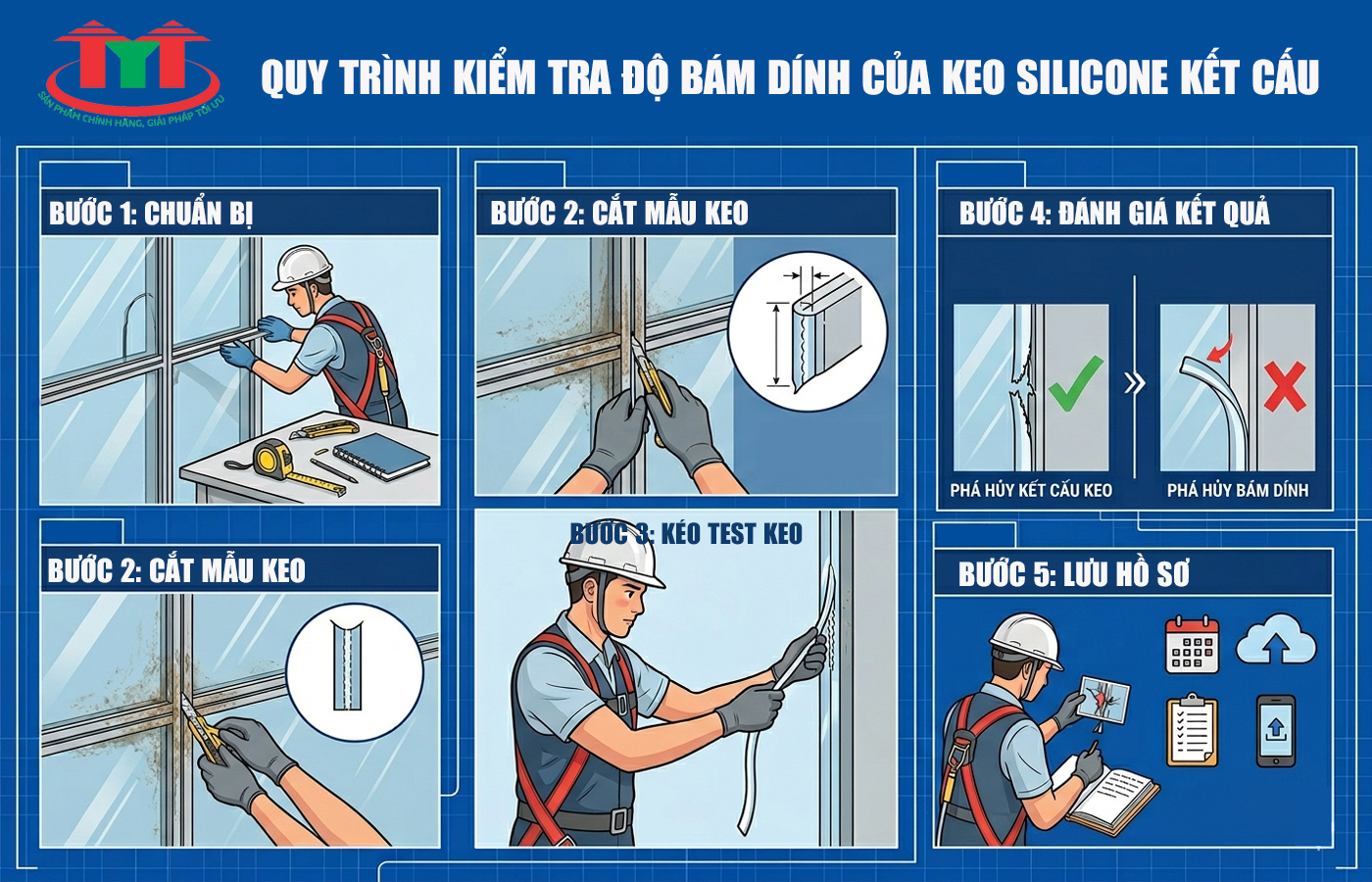 Cách Kiểm Tra Độ Bám Dính Của Keo Silicone Kết Cấu Tại Công Trình