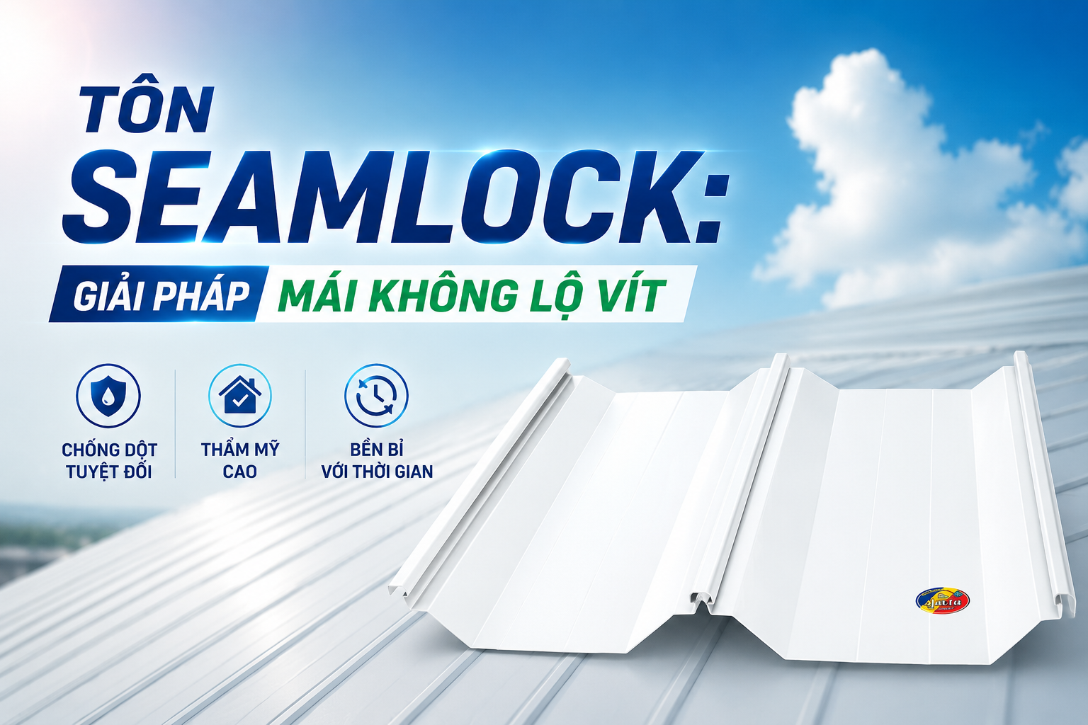 TÔN SEAMLOCK: GIẢI PHÁP MÁI KHÔNG LỘ VÍT