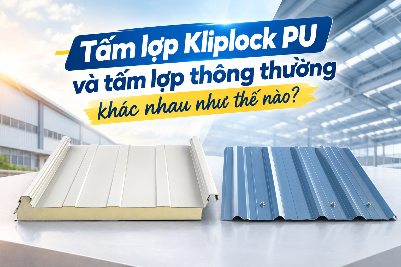 TẤM LỢP KLIPLOCK PU VÀ TẤM LỢP THÔNG THƯỜNG KHÁC NHAU NHƯ THẾ NÀO?