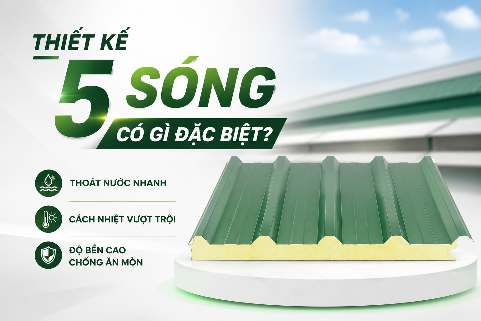 THIẾT KẾ 5 SÓNG CỦA TẤM LỢP PU 5 SÓNG JAVTA CÓ GÌ ĐẶC BIỆT?