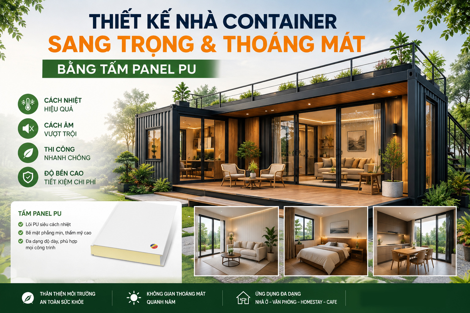LÀM NHÀ CONTAINER BẰNG PANEL PU