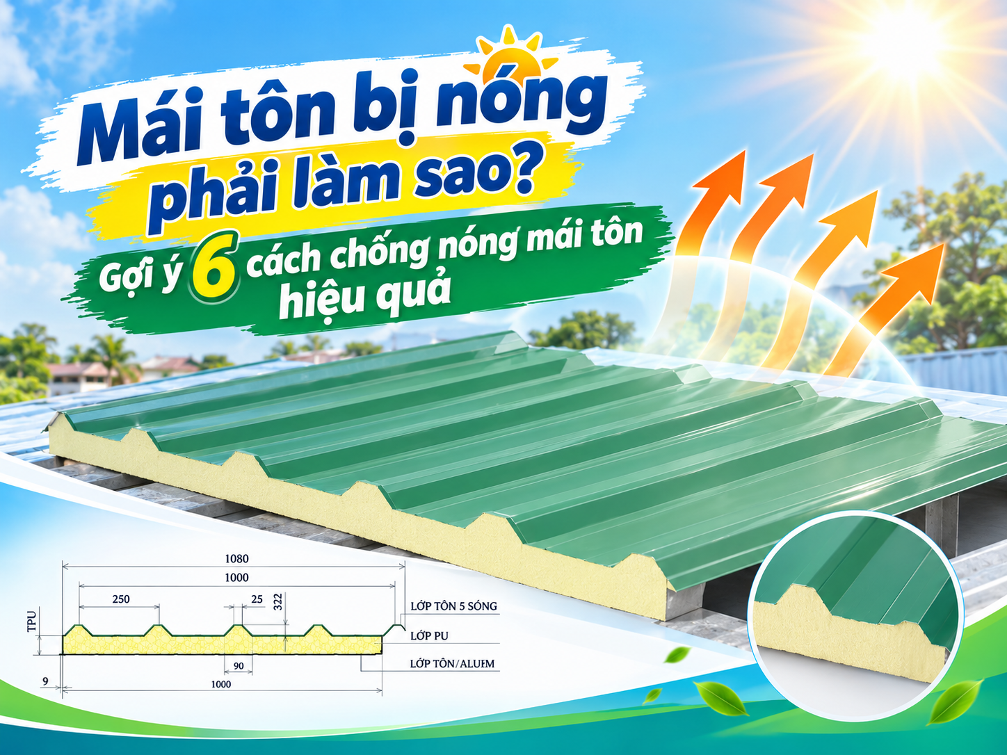 MÁI TÔN BỊ NÓNG PHẢI LÀM SAO? GỢI Ý 6 CÁCH CHỐNG NÓNG MÁI TÔN HIỆU QUẢ